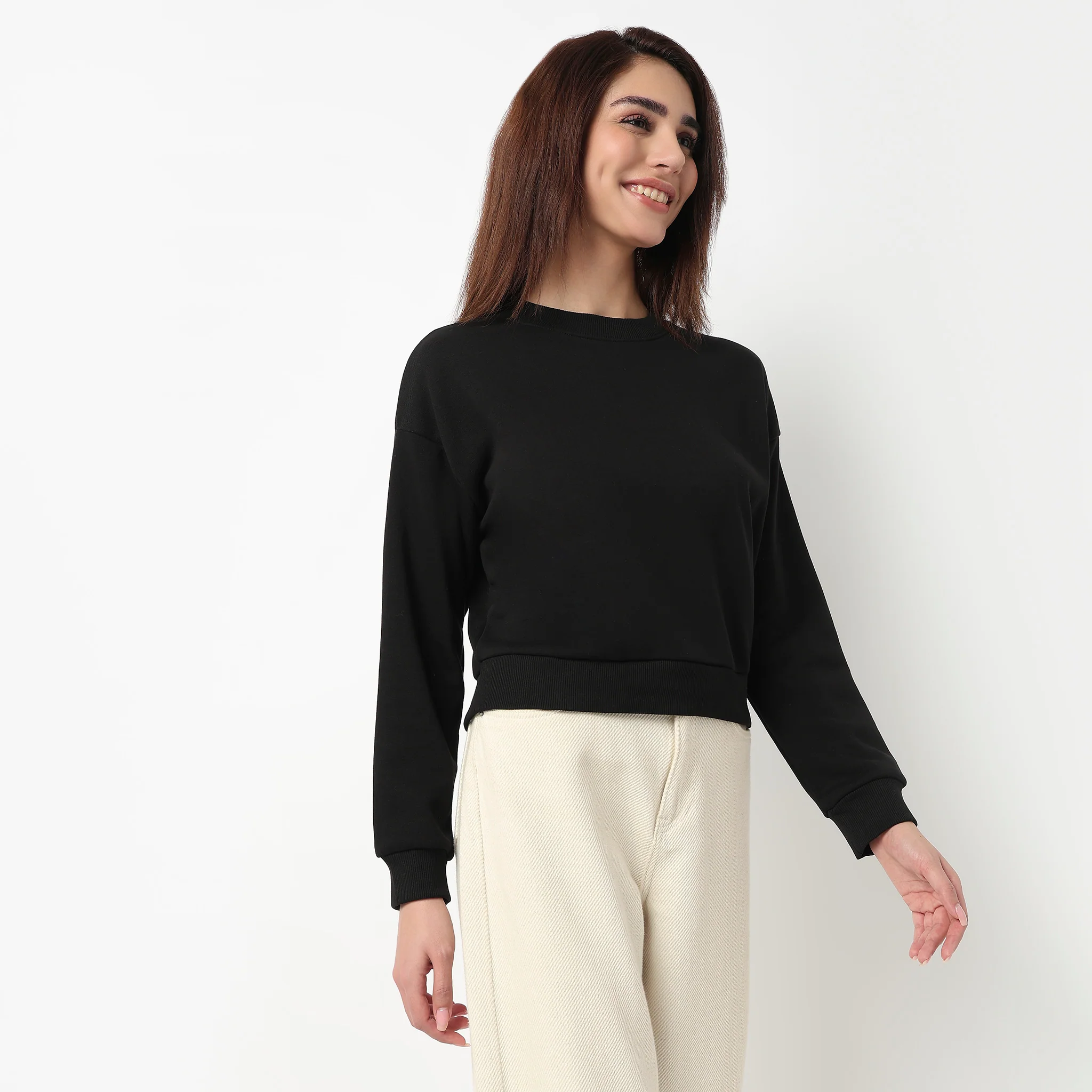 Oversize Cotton Cropped Sweatshirt - Image 5