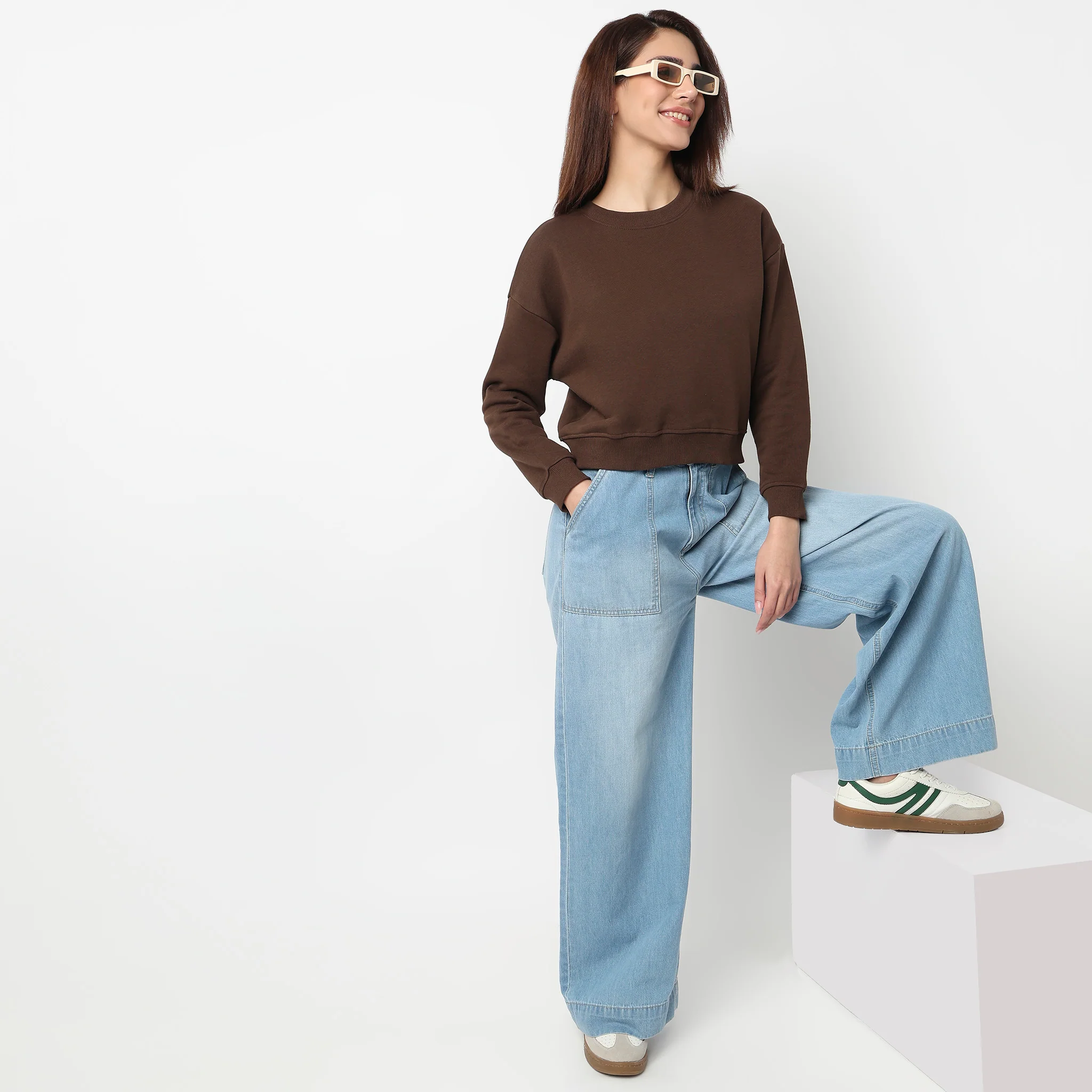 Oversize Cotton Cropped Sweatshirt - Image 6