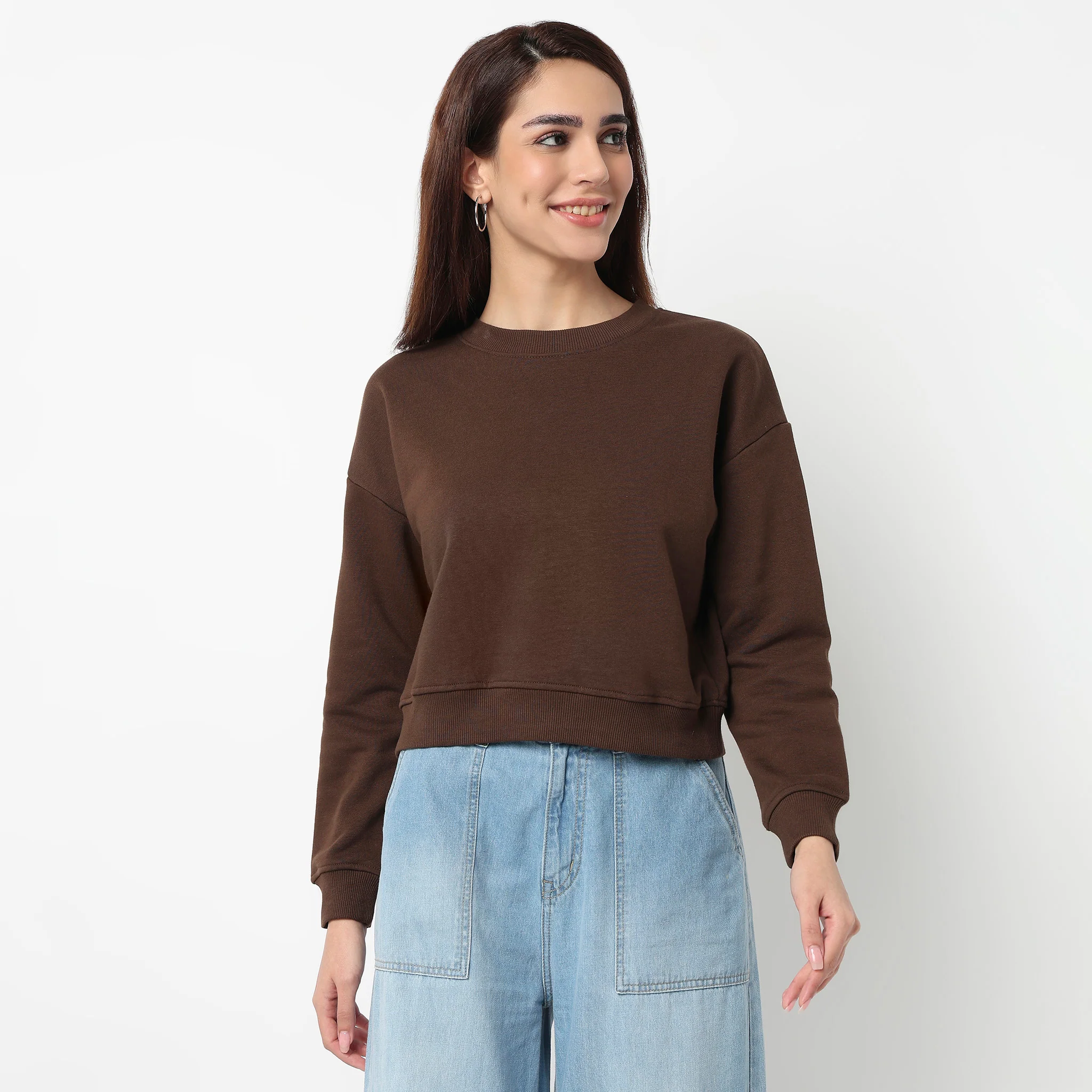 Oversize Cotton Cropped Sweatshirt - Image 7