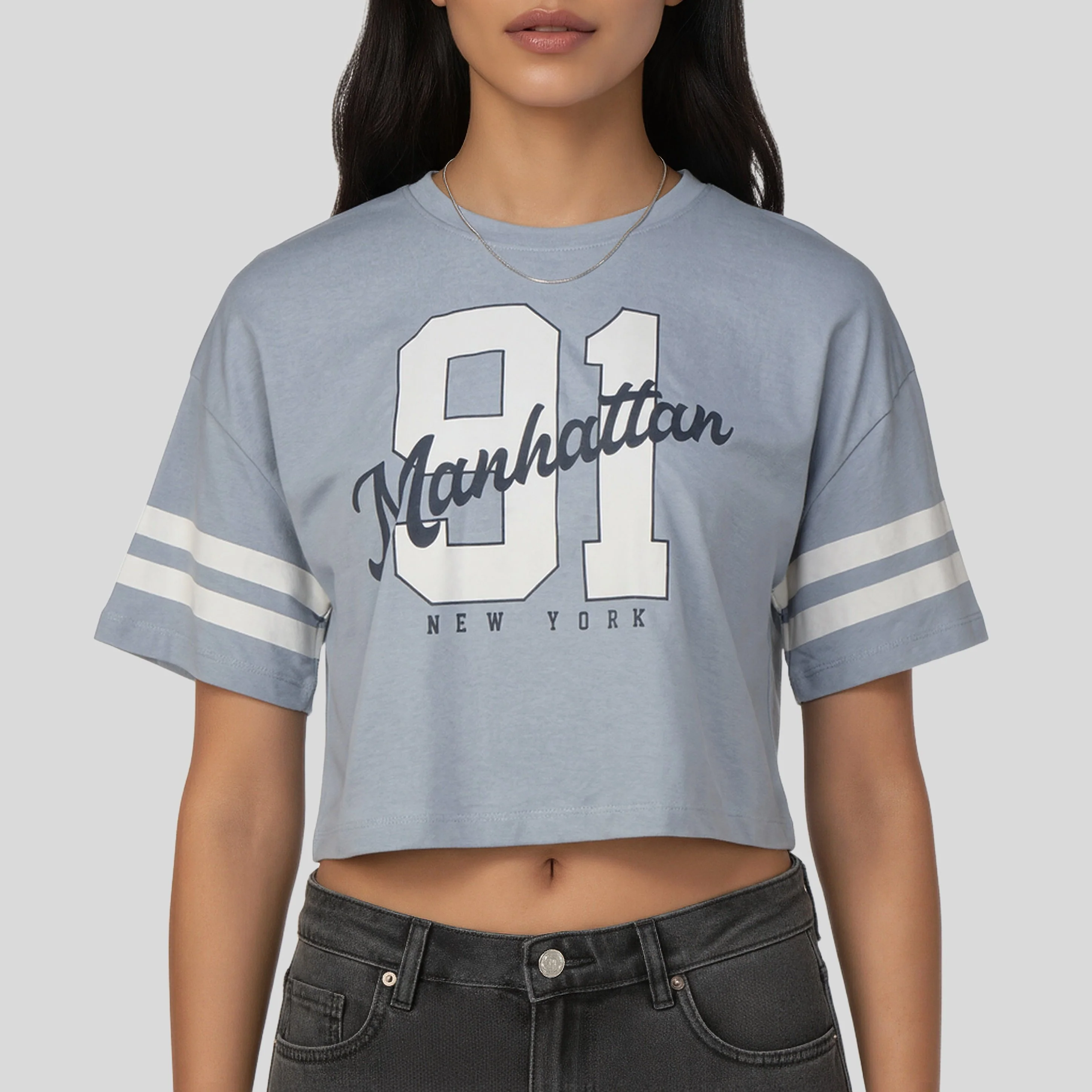 Oversize Cotton Graphic Crop T-Shirt - Image 4