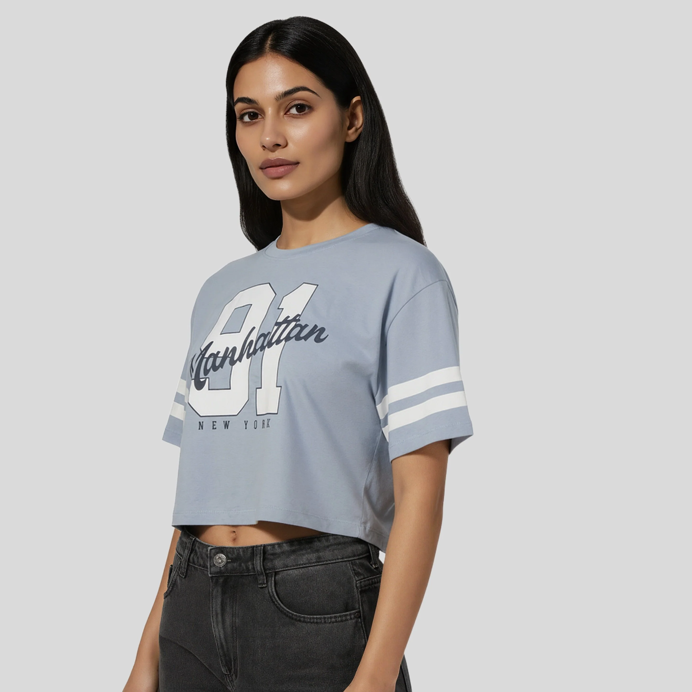 Oversize Cotton Graphic Crop T-Shirt - Image 5