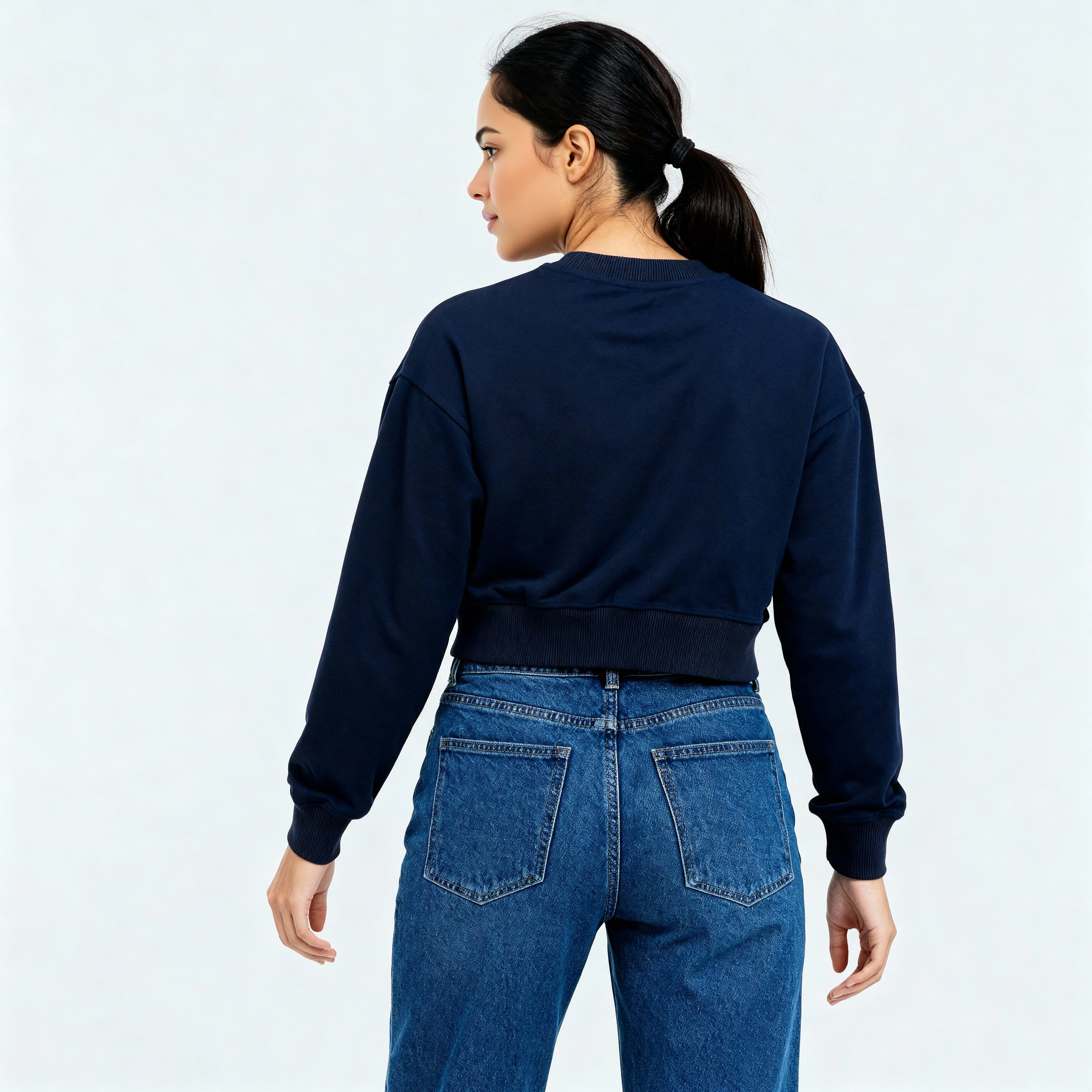 Oversize Cotton Graphic Cropped Sweat Tee - Image 3