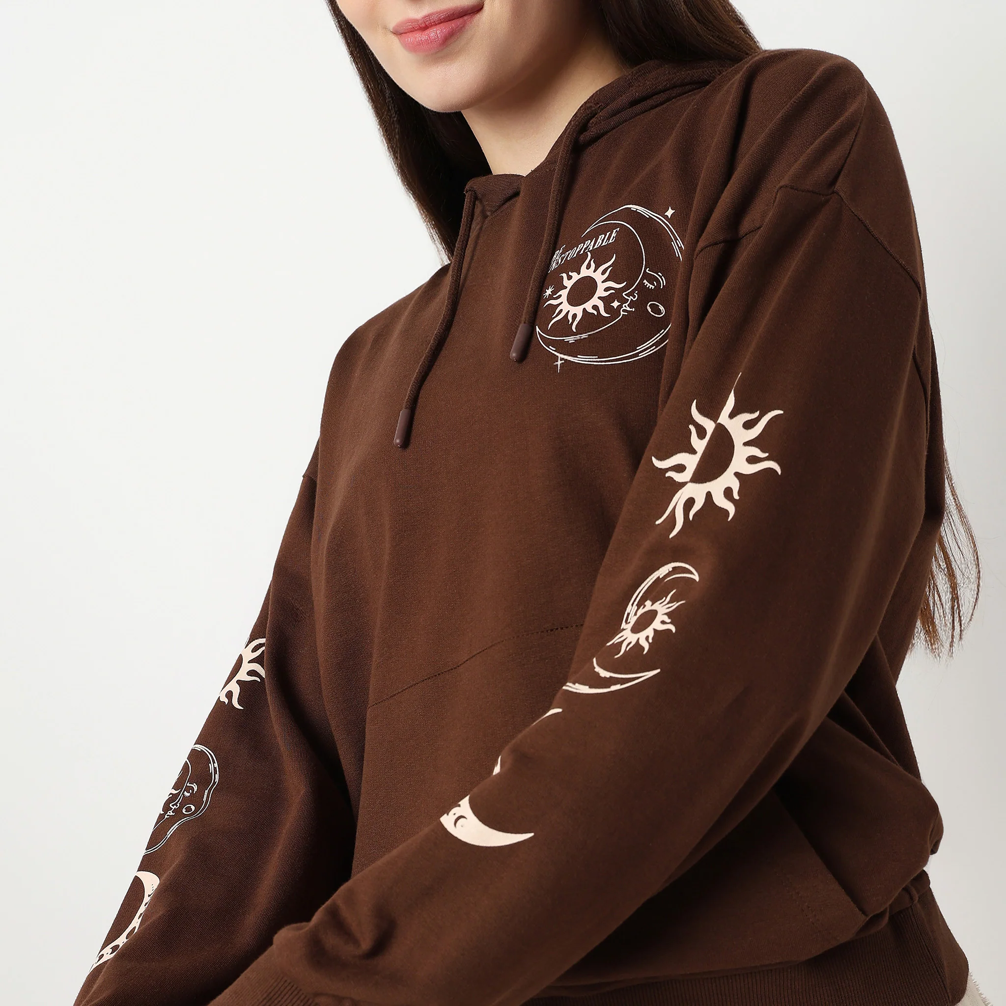 Oversize Cotton Graphic Hoodie Sweat Tee - Image 4