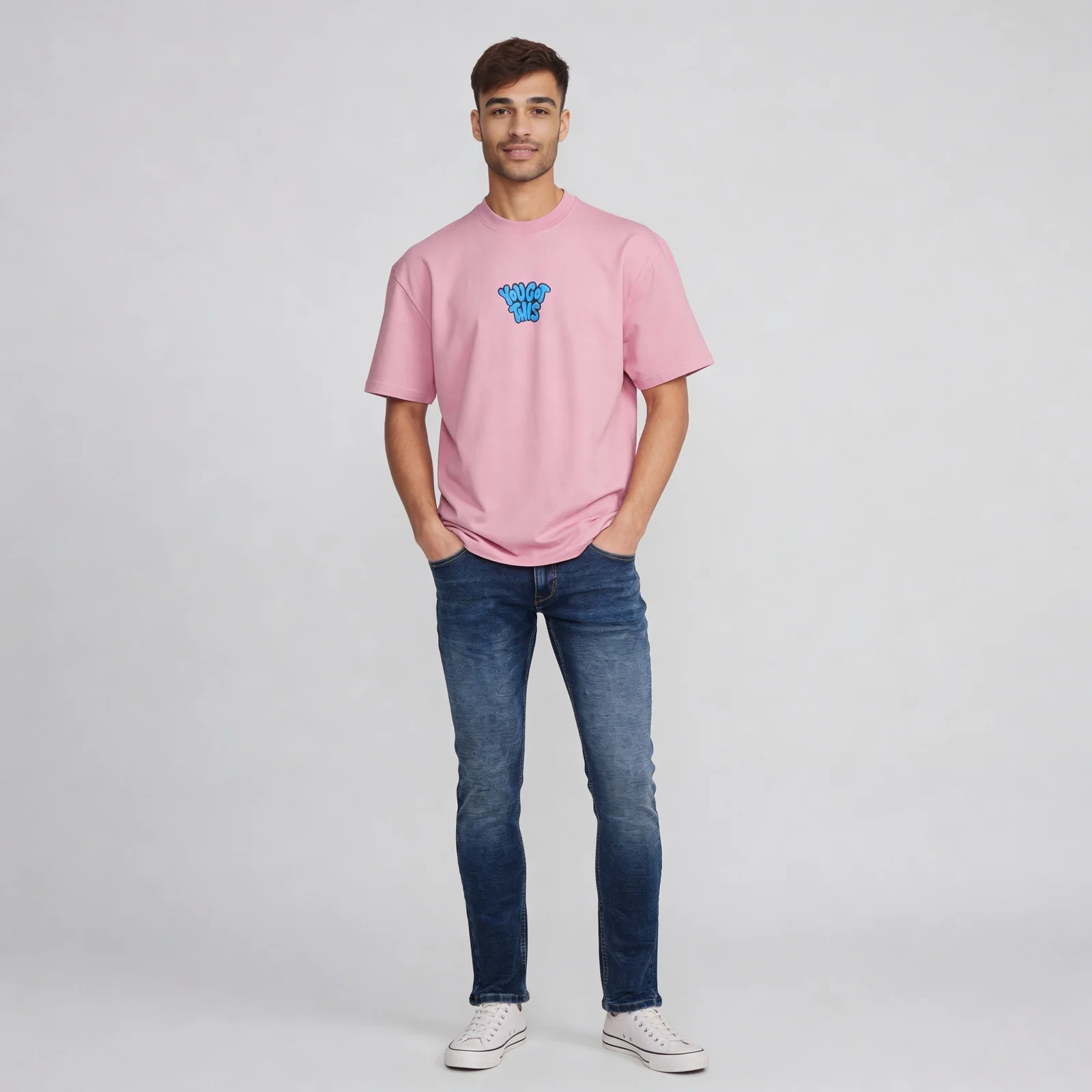 Oversize Cotton Graphic Slogan T-Shirt