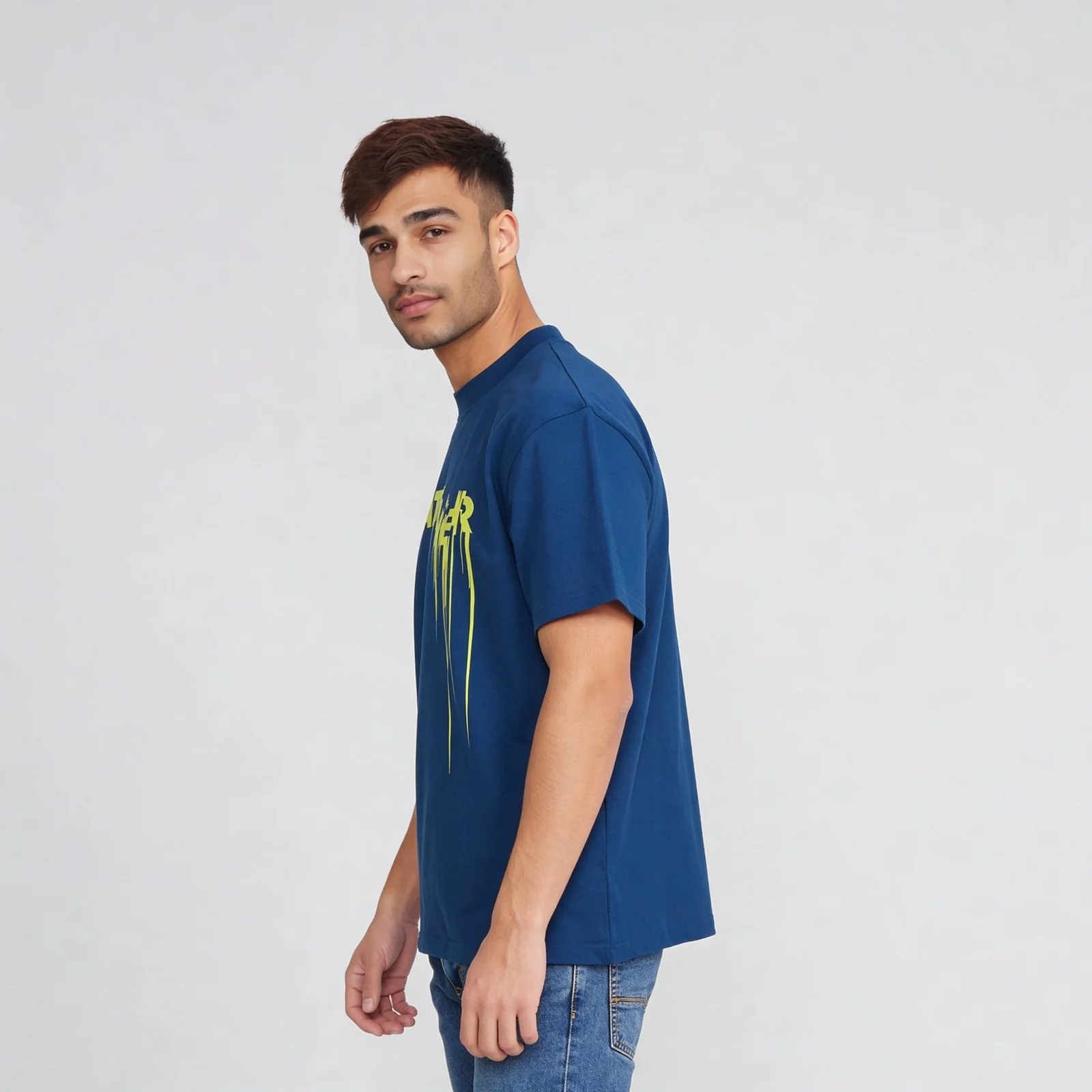 Oversize Cotton Graphic Slogan T-Shirt - Image 5