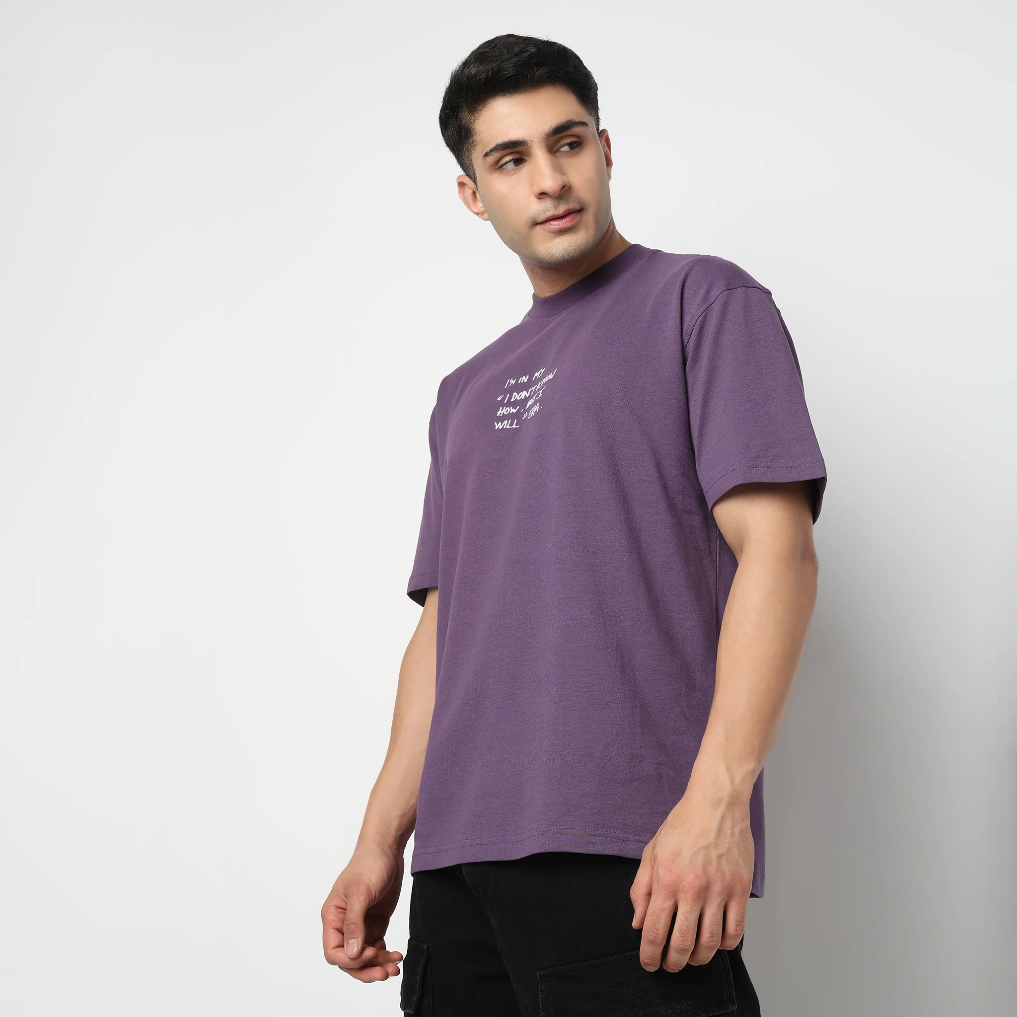 Oversize Cotton Slogan T-Shirt - Image 5