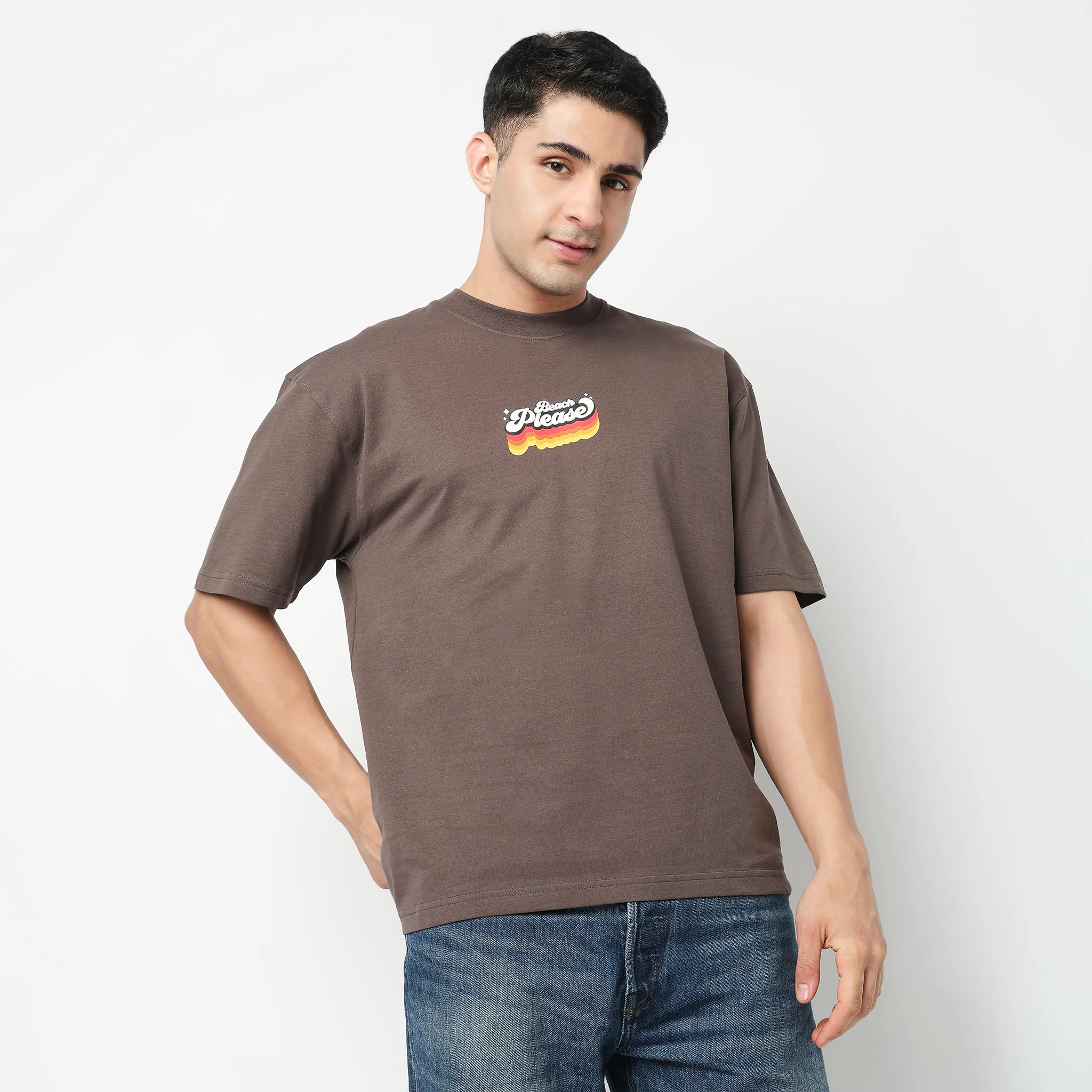 Oversize Cotton Slogan T-Shirt - Image 2