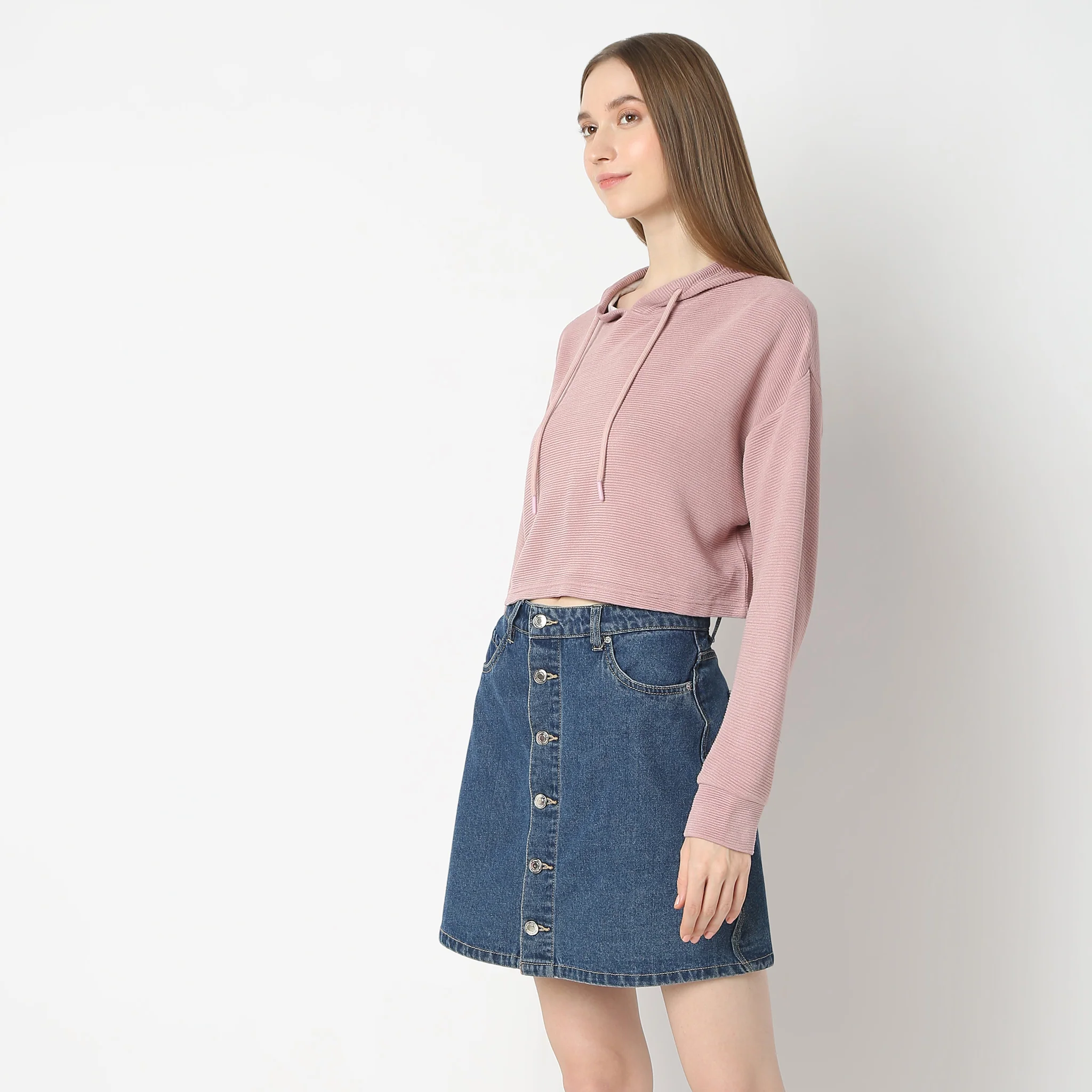 Oversize Cropped Straight Hem Sweat Tee - Image 10
