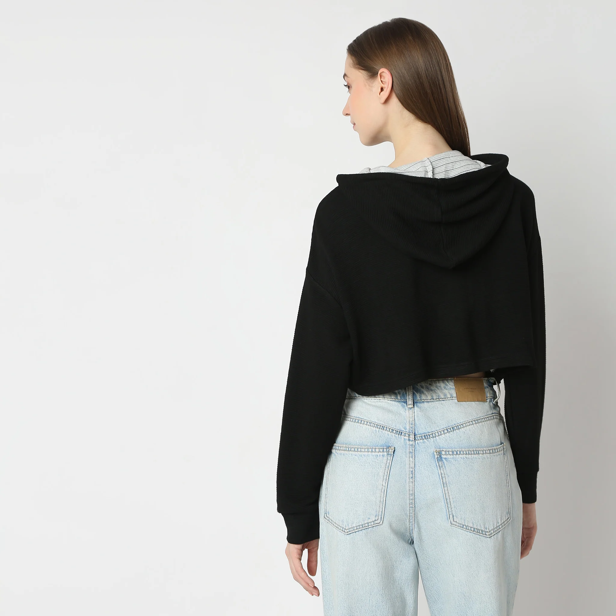 Oversize Cropped Straight Hem Sweat Tee - Image 3