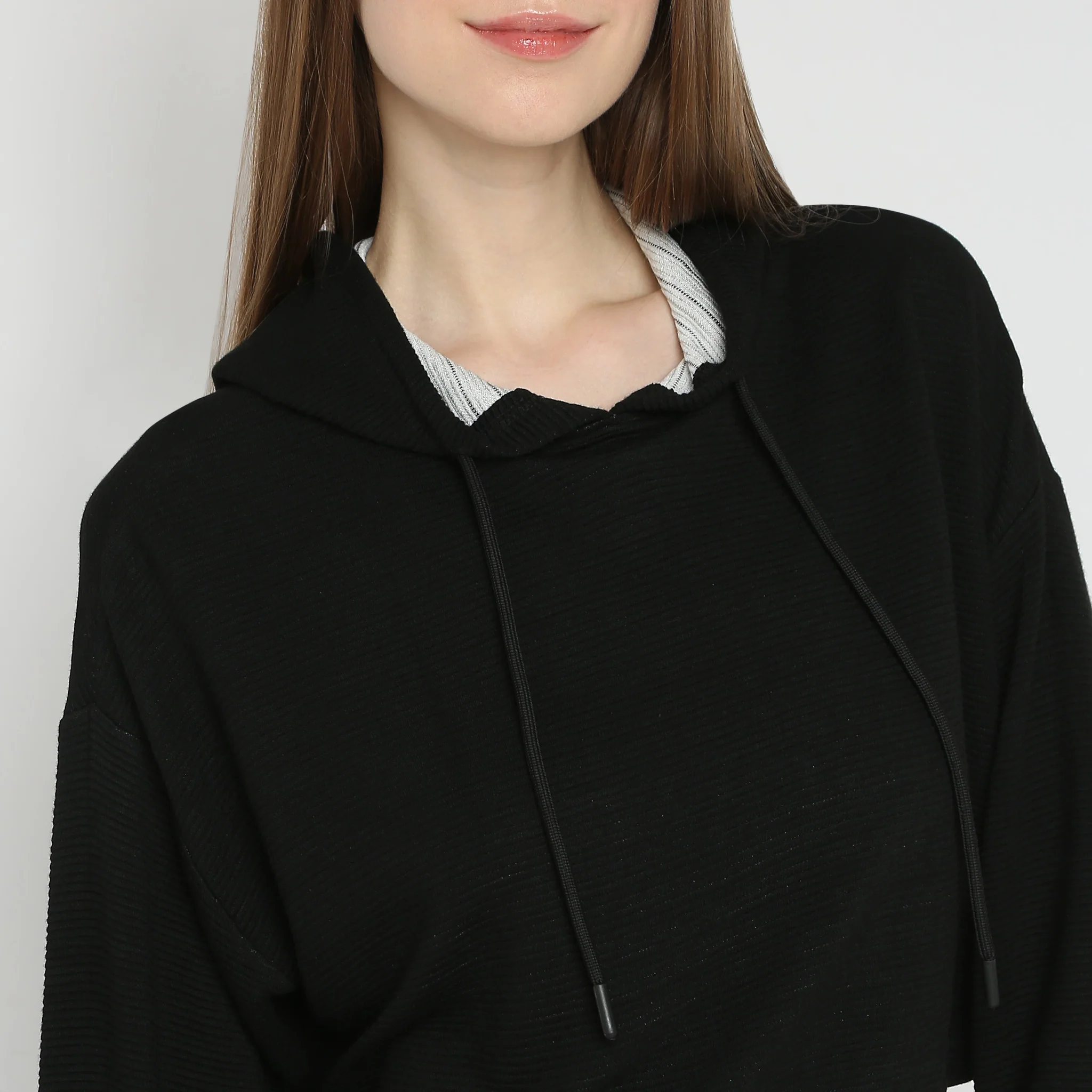 Oversize Cropped Straight Hem Sweat Tee - Image 4