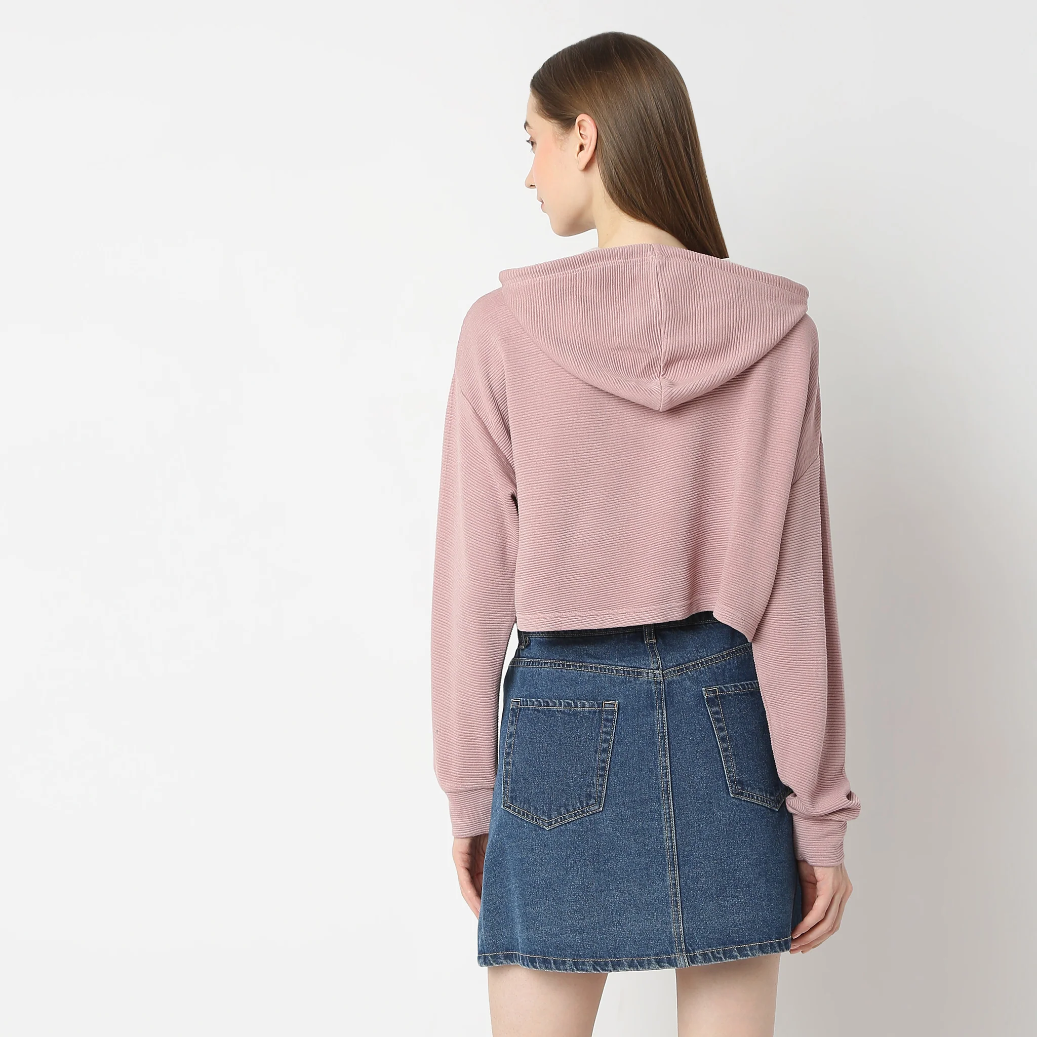 Oversize Cropped Straight Hem Sweat Tee - Image 8