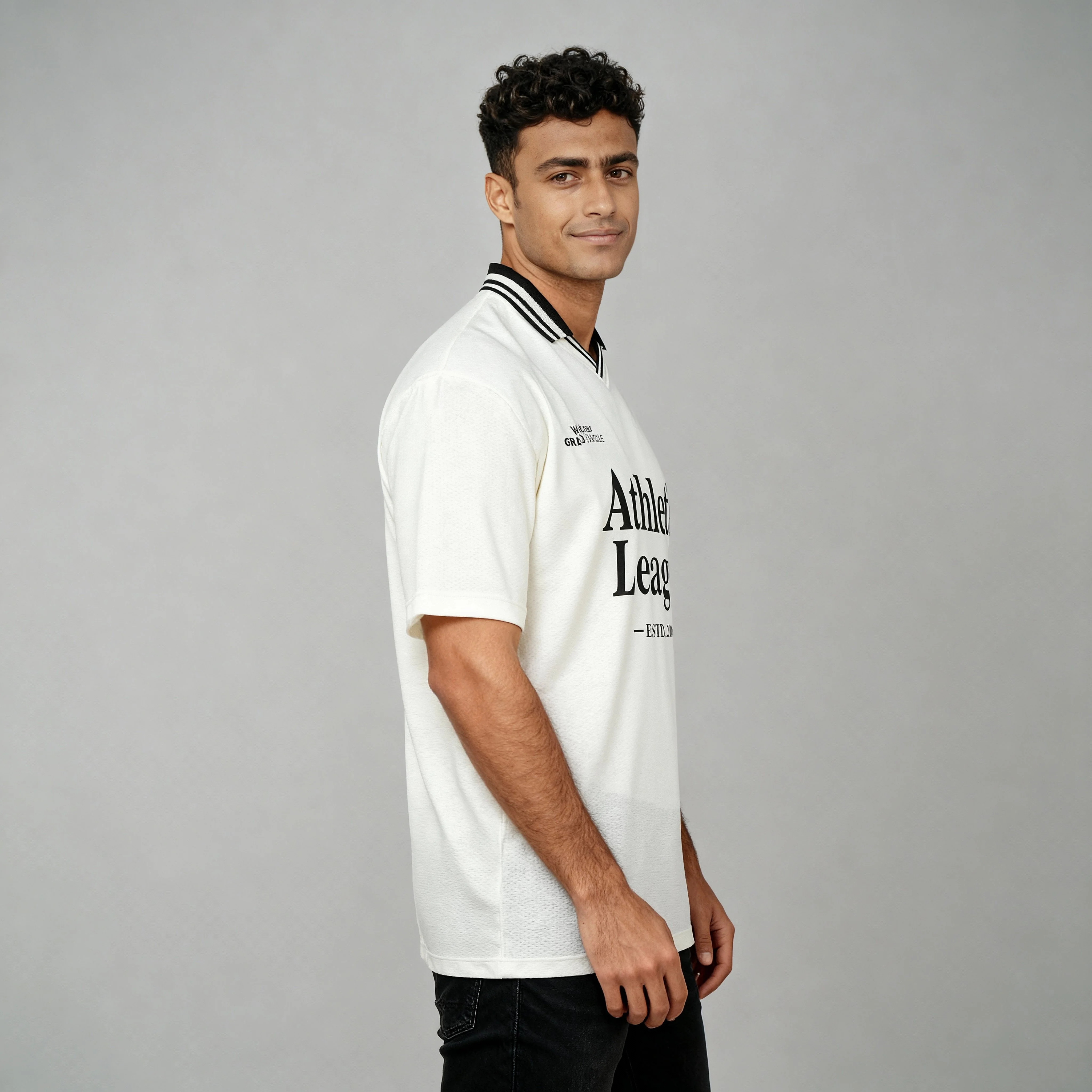 Oversize Drip Graphic Polo T-Shirt - Image 2