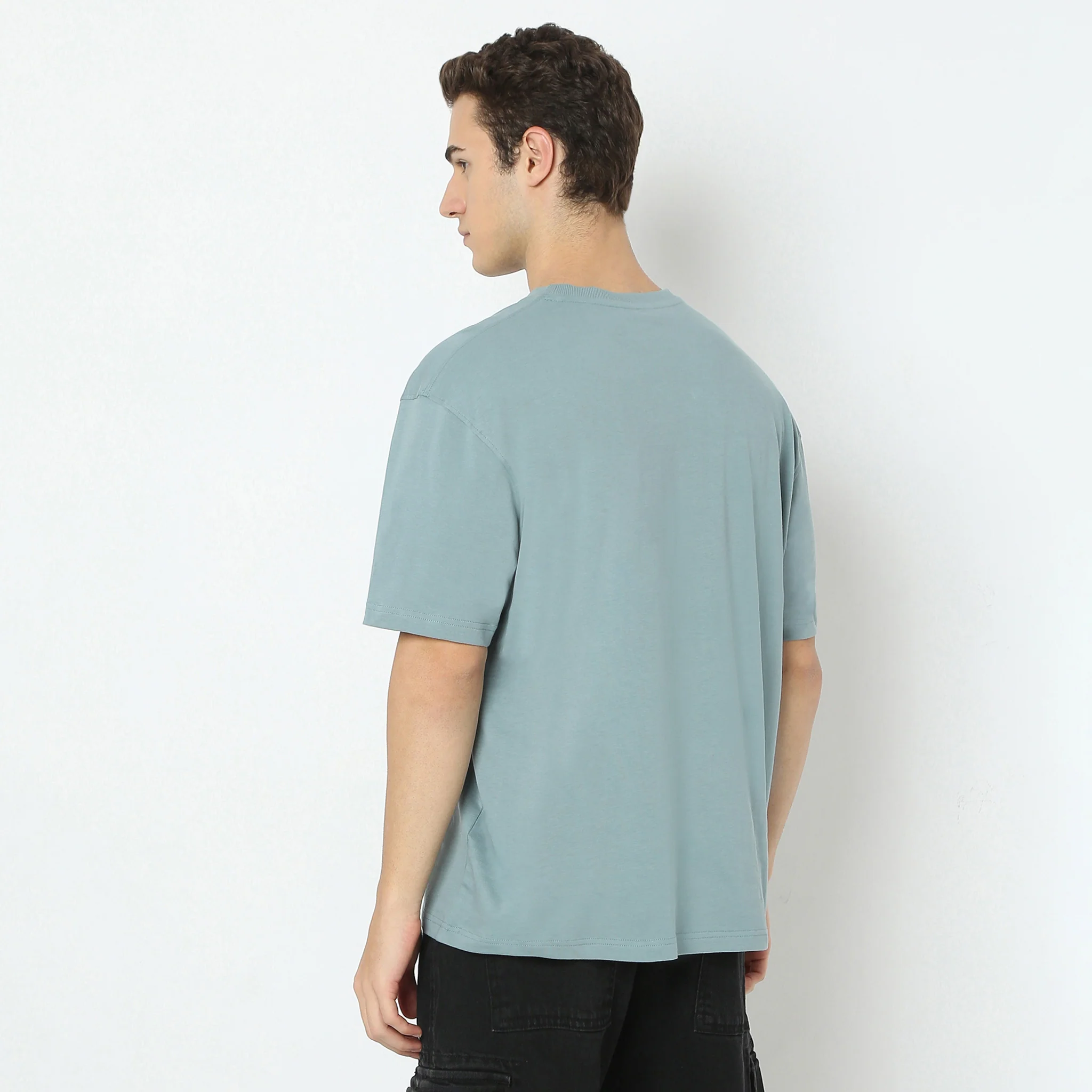 Oversize Graphic Crew Neck Slogan T-Shirt - Image 3