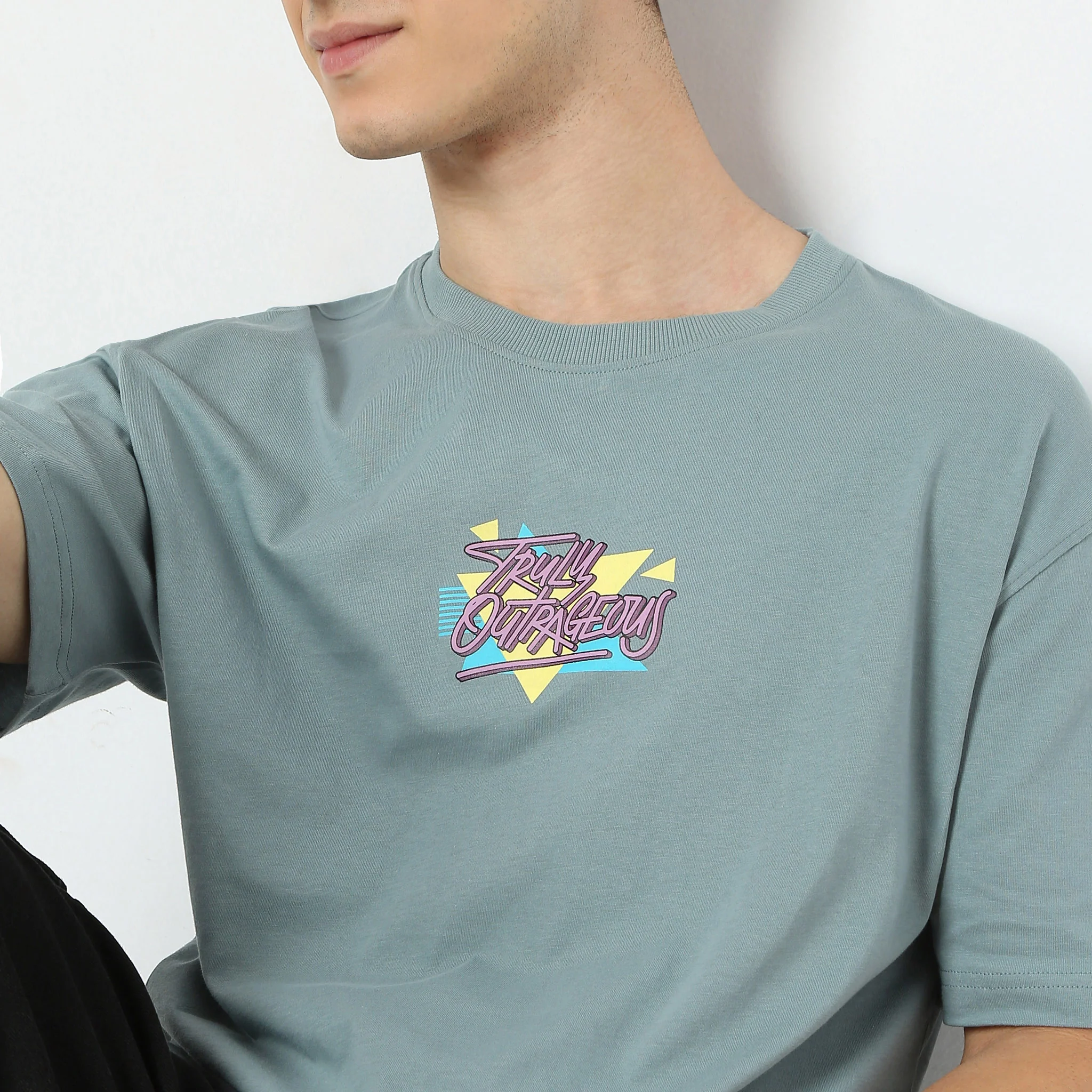 Oversize Graphic Crew Neck Slogan T-Shirt - Image 5
