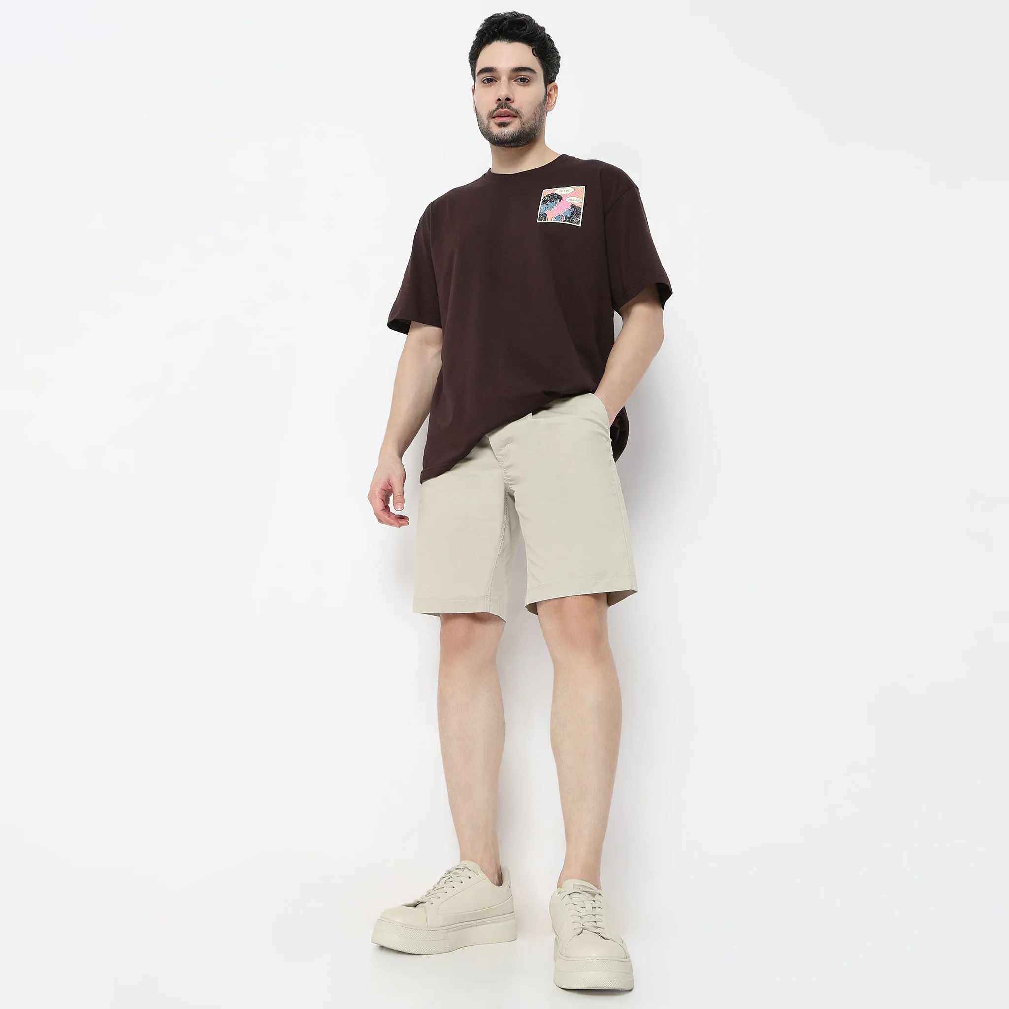 Oversize Graphic Crew Neck Slogan T-Shirt