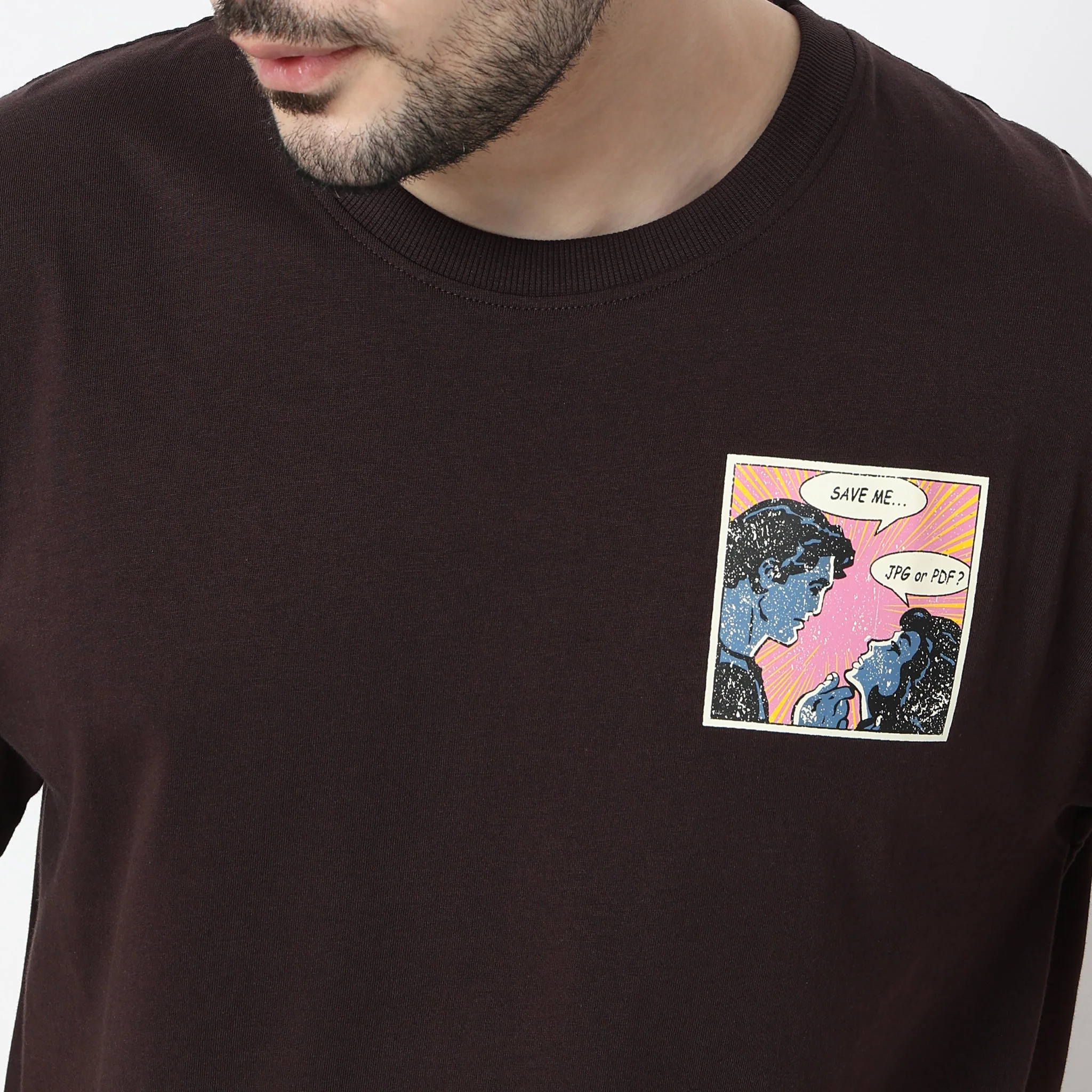 Oversize Graphic Crew Neck Slogan T-Shirt - Image 5