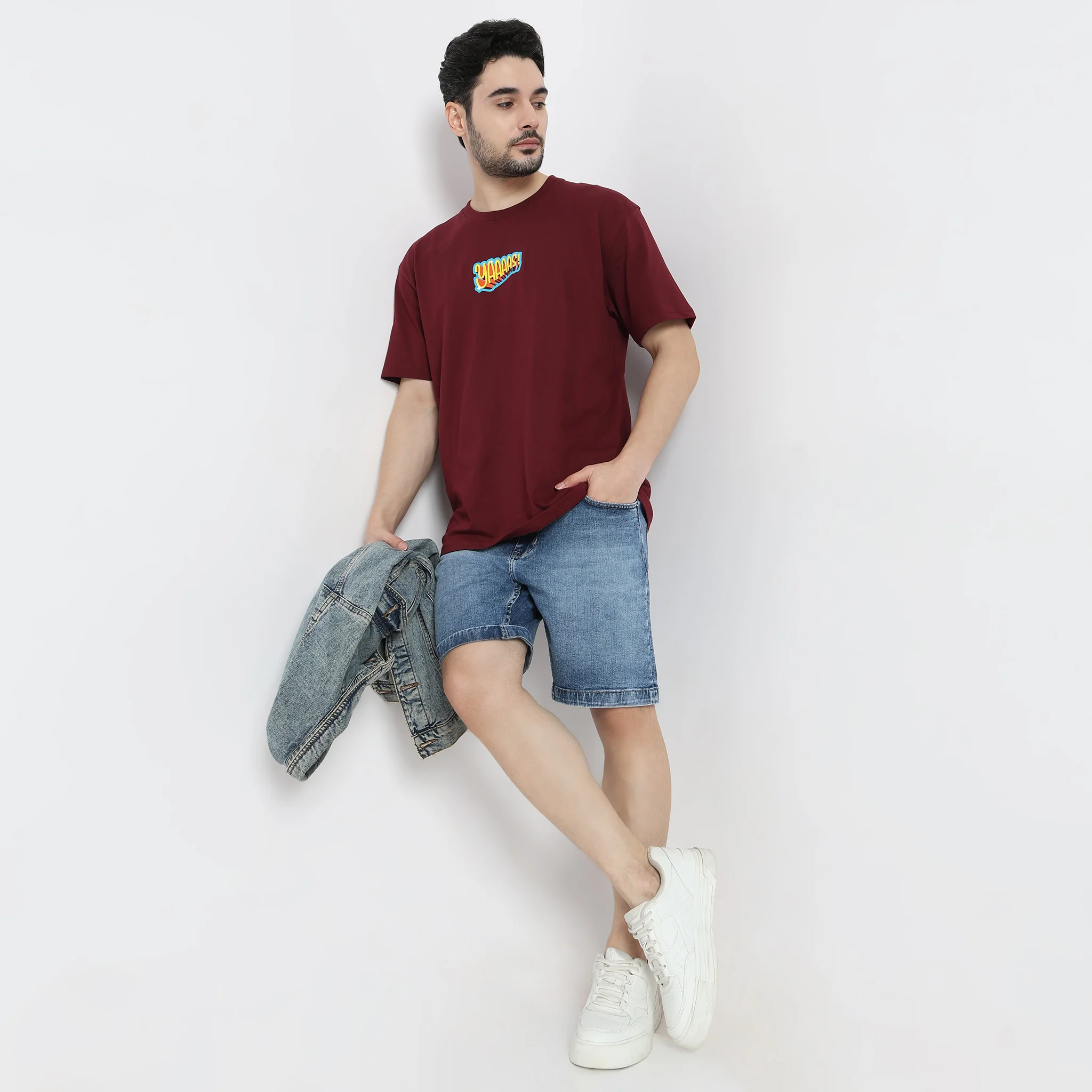 Oversize Graphic Crew Neck Slogan T-Shirt