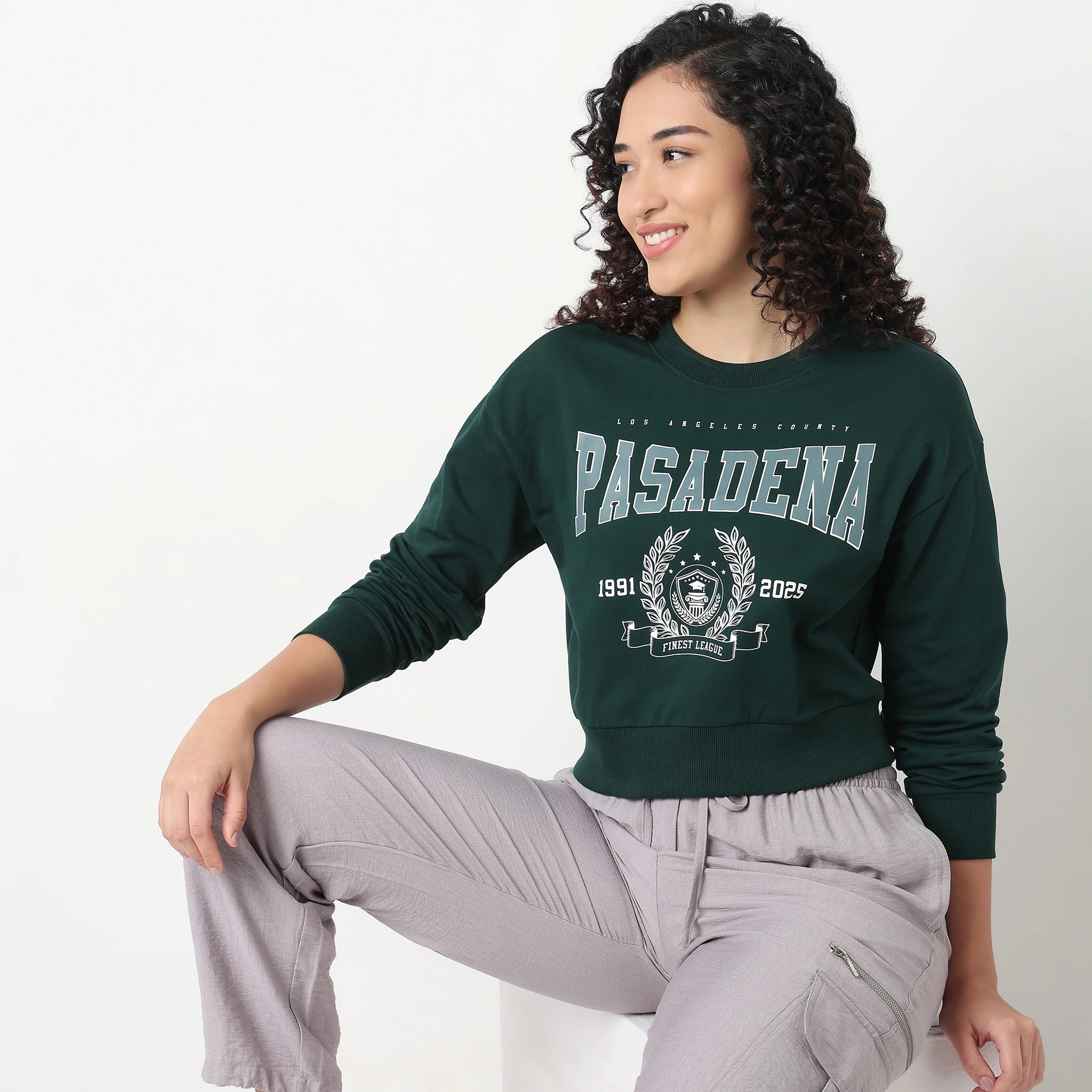 Graphic Oversize Crop Sweat Tee