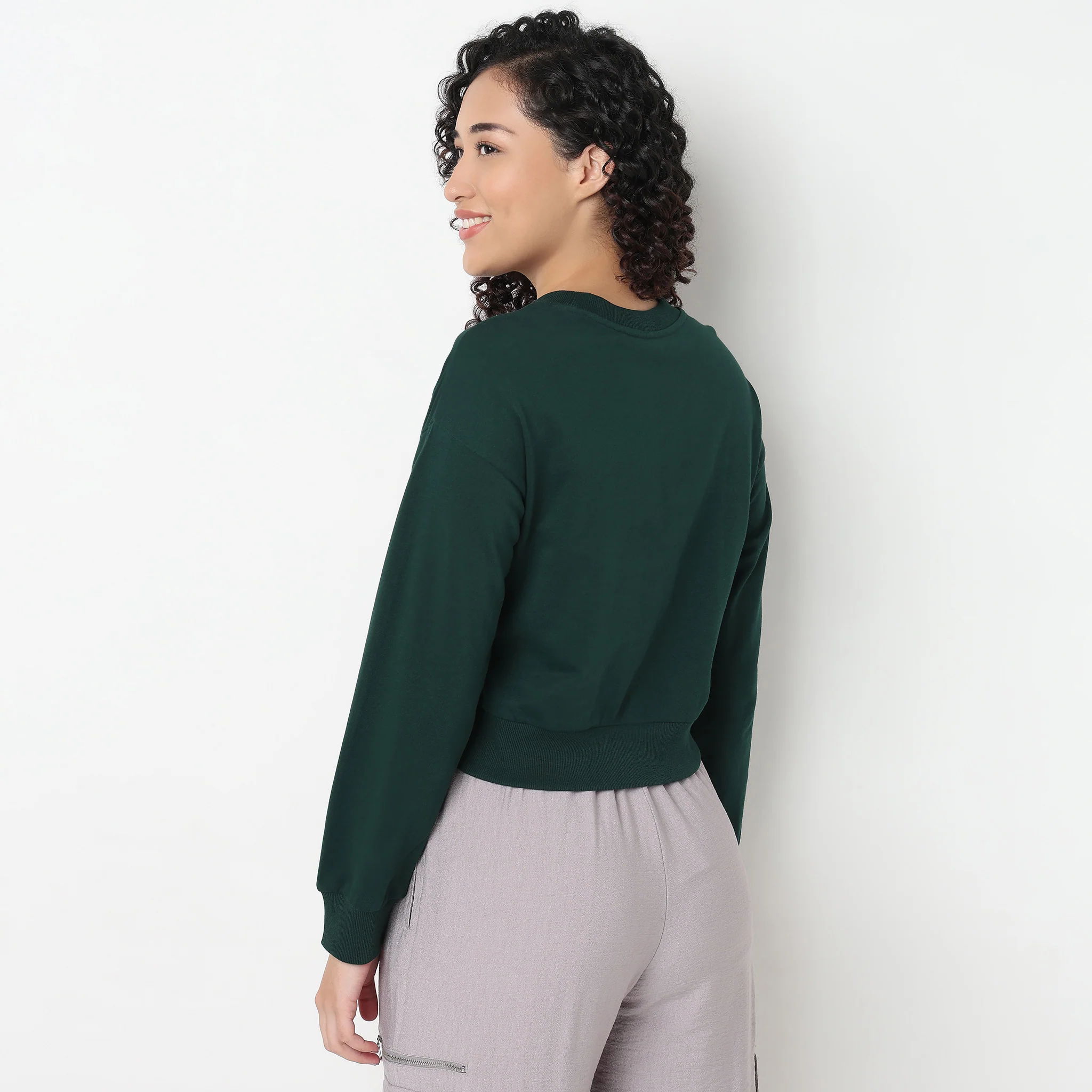 Graphic Oversize Crop Sweat Tee - Image 3