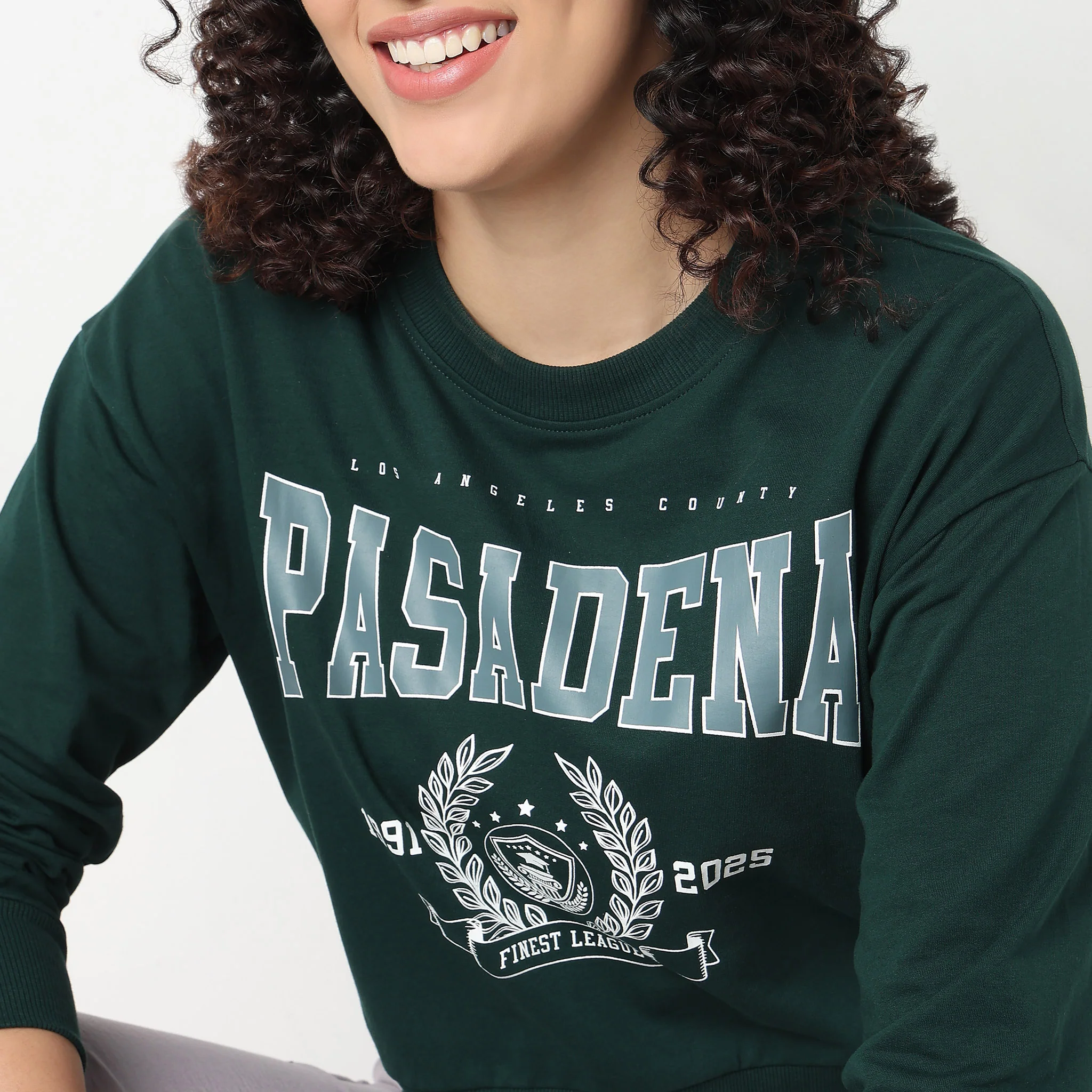 Graphic Oversize Crop Sweat Tee - Image 4
