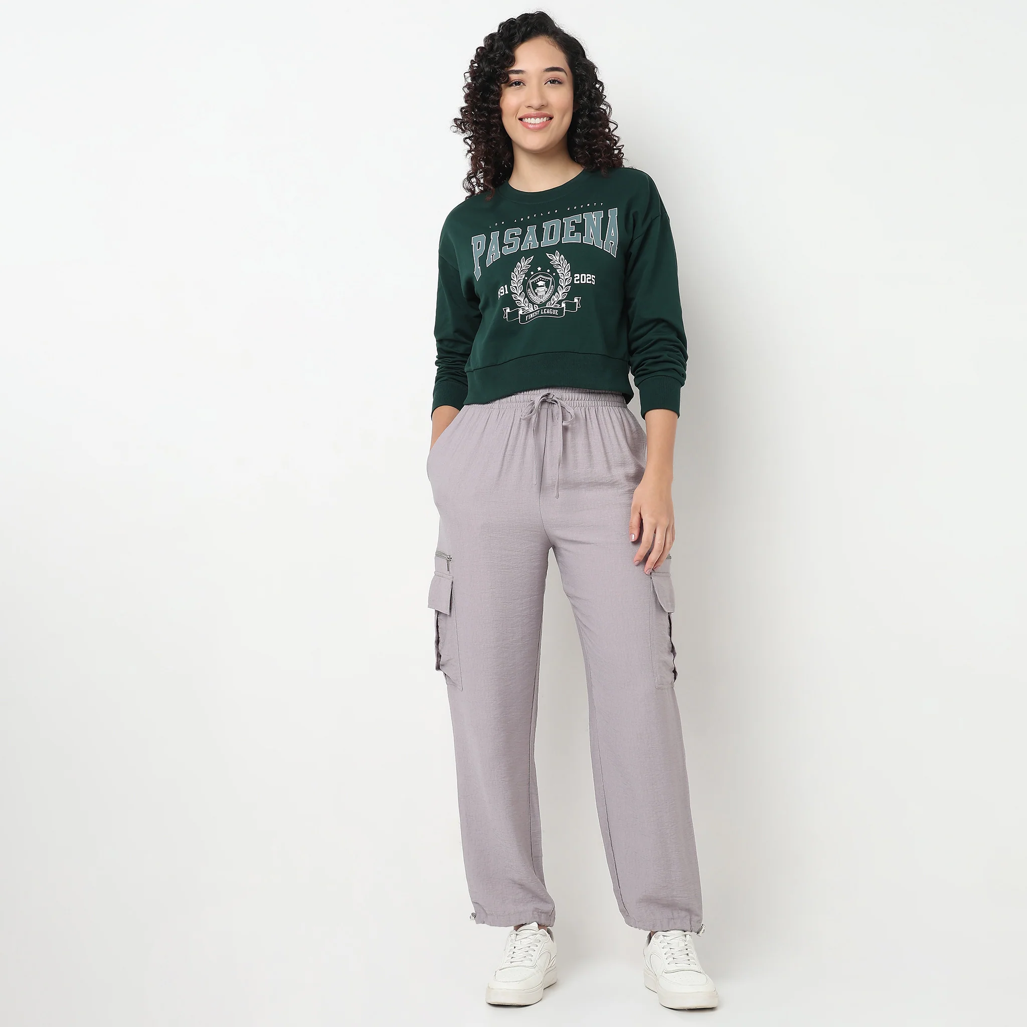 Graphic Oversize Crop Sweat Tee - Image 5