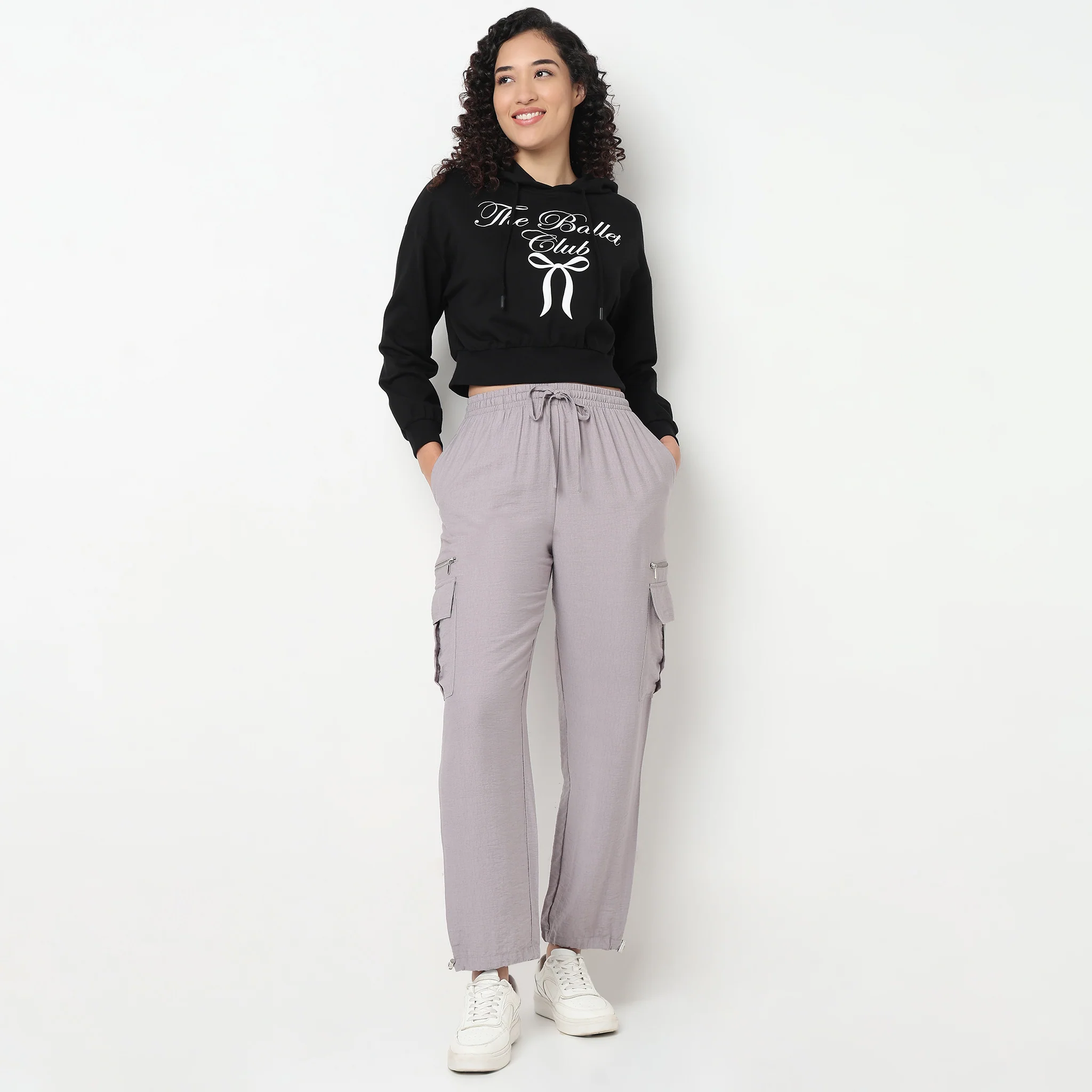 Graphic Oversize Crop Sweat Tee - Image 2