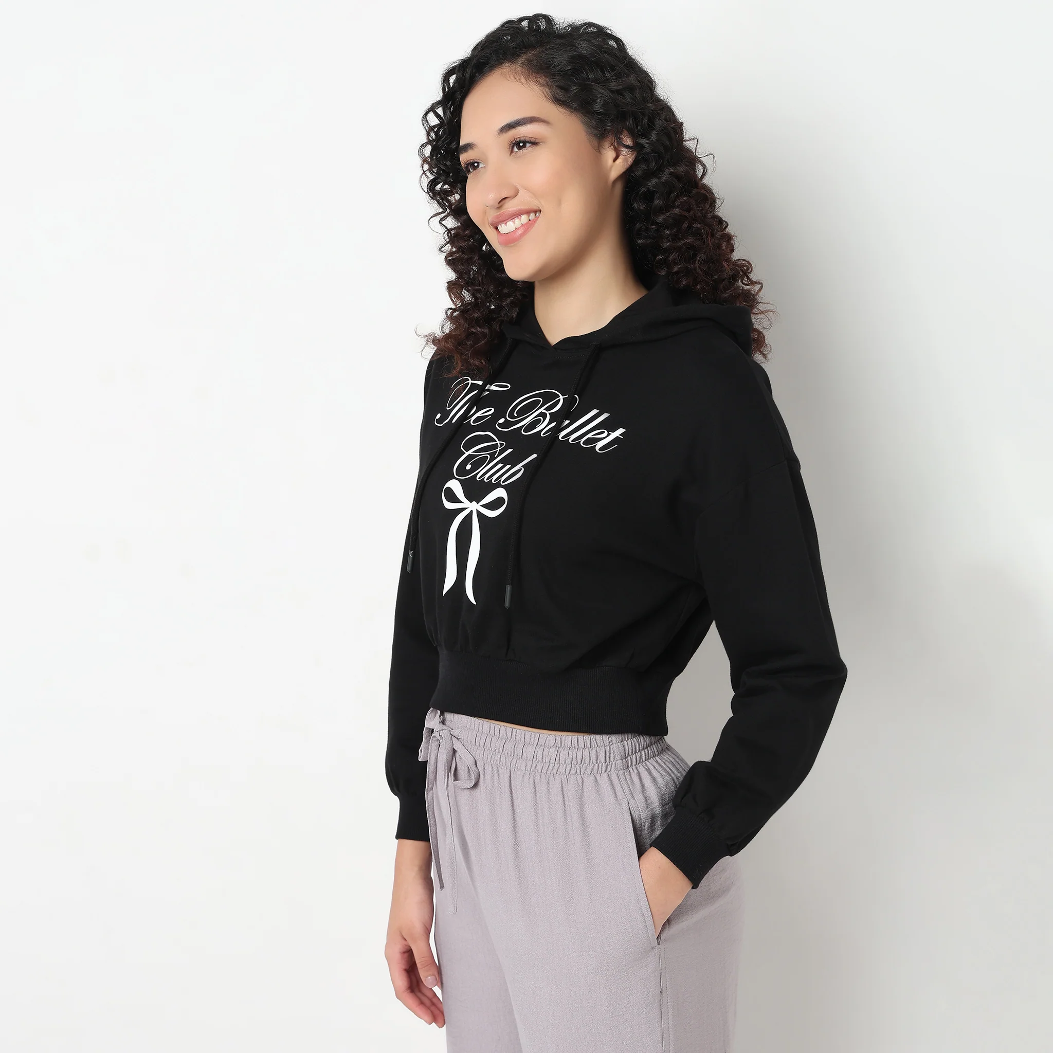 Graphic Oversize Crop Sweat Tee - Image 5