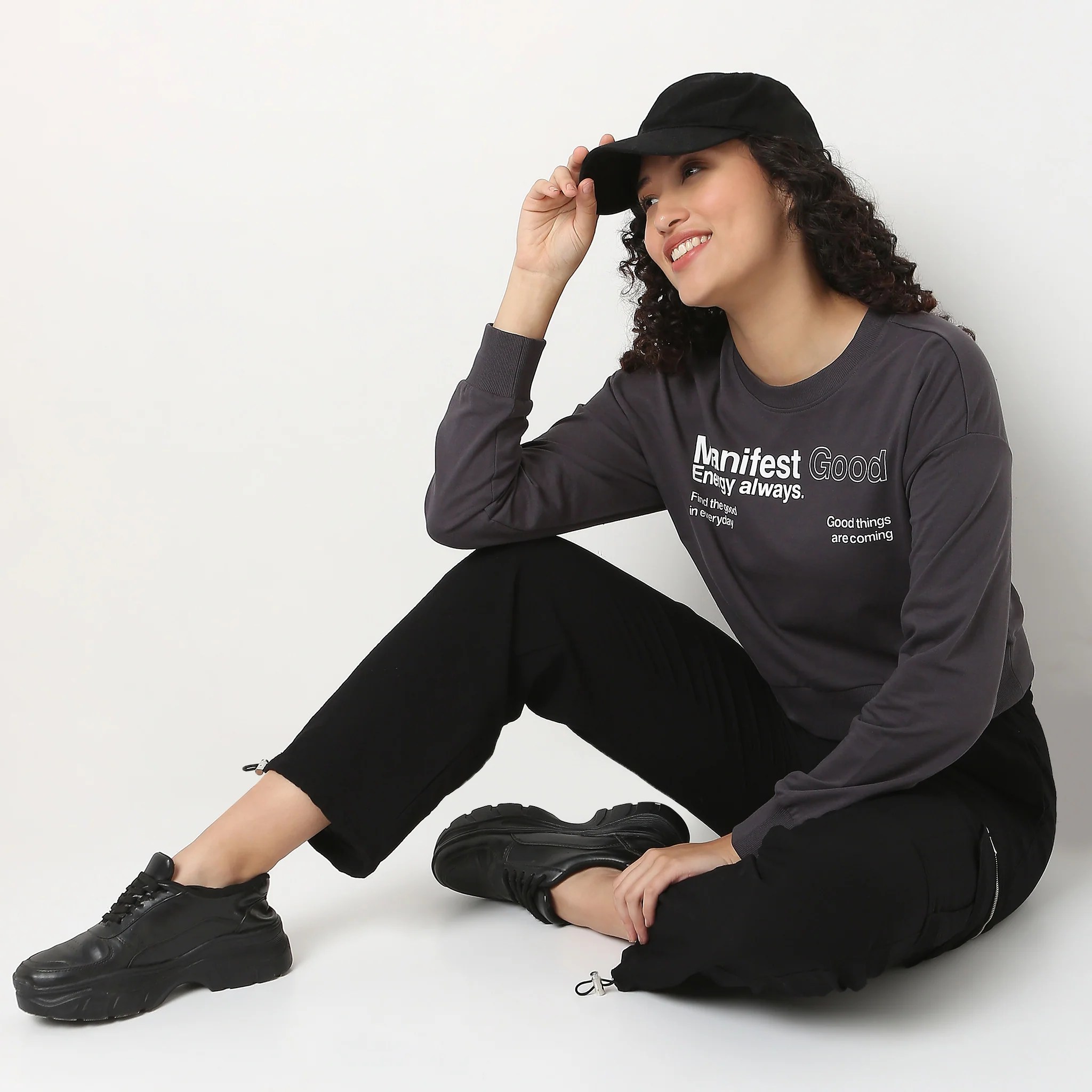 Graphic Oversize Crop Sweat Tee