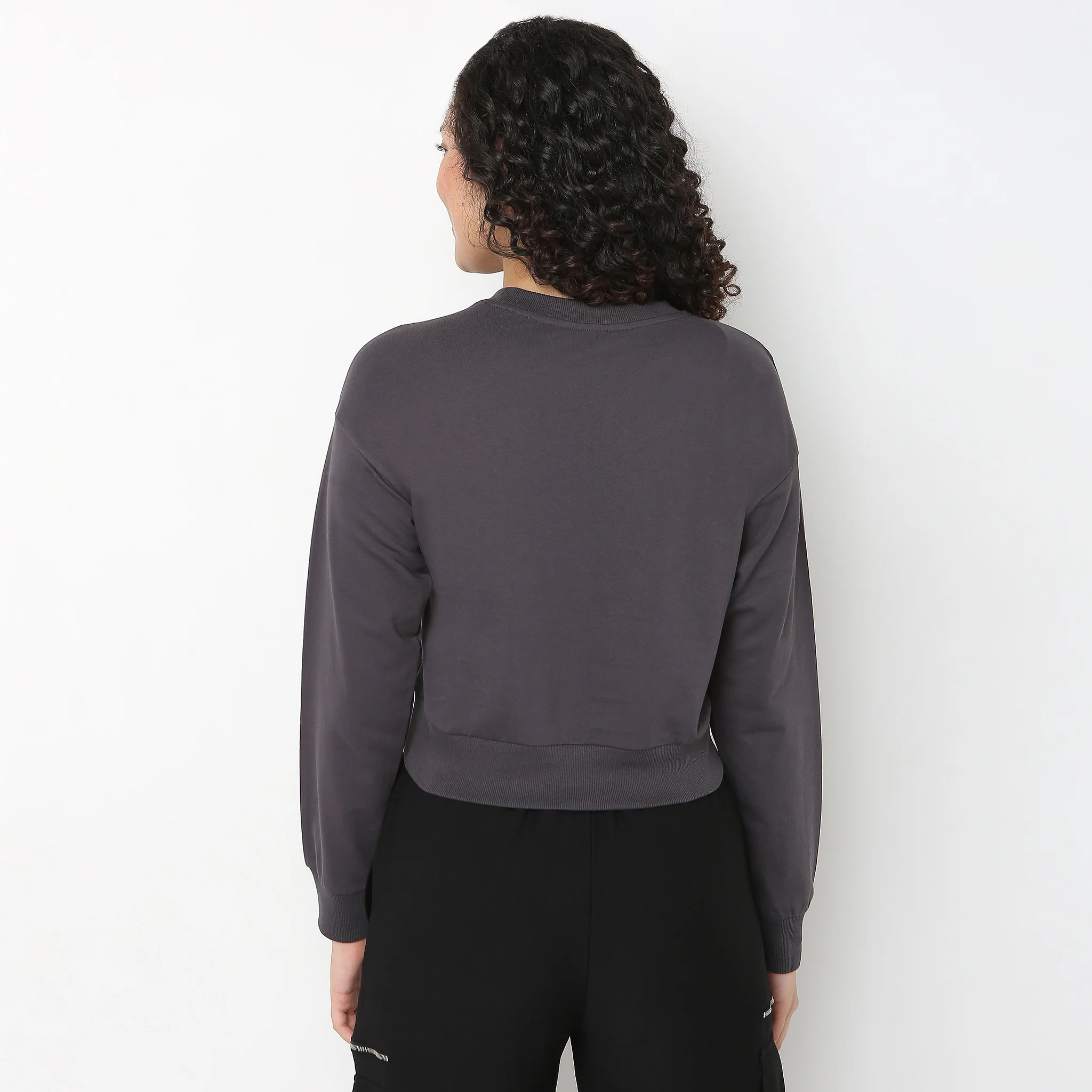 Graphic Oversize Crop Sweat Tee - Image 3
