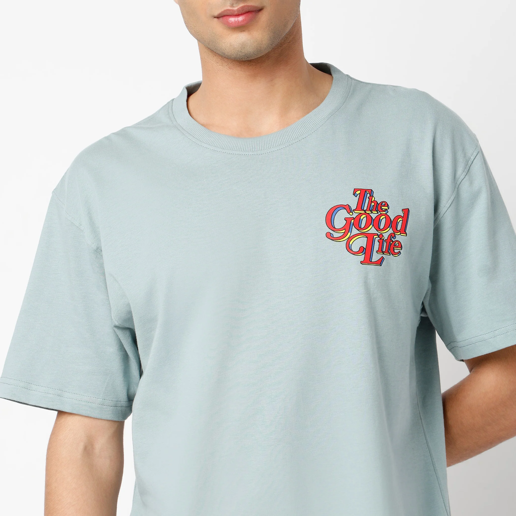Oversize Graphic Crew Neck Slogan T-Shirt - Image 5