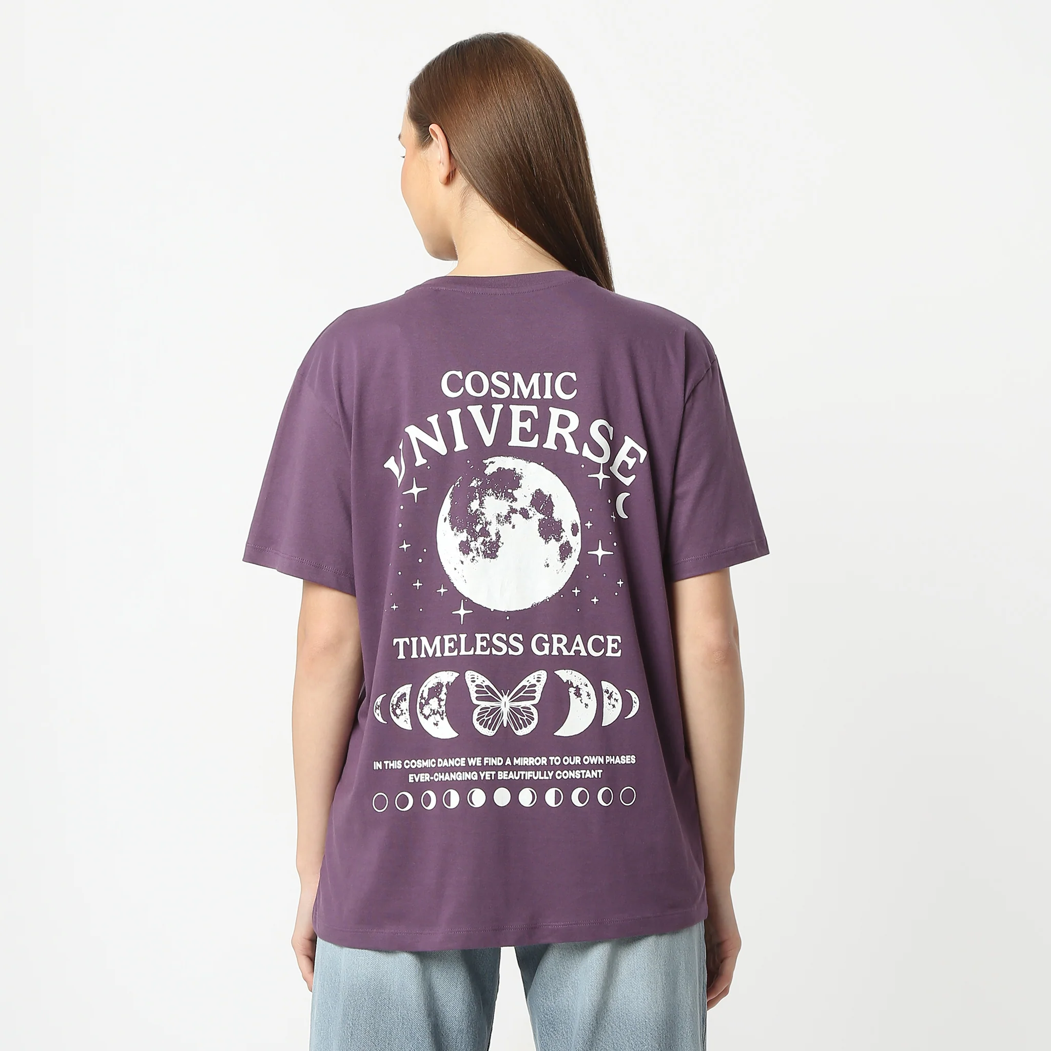 Oversize Printed Round Neck Short Sleeve T-Shirt - Image 3
