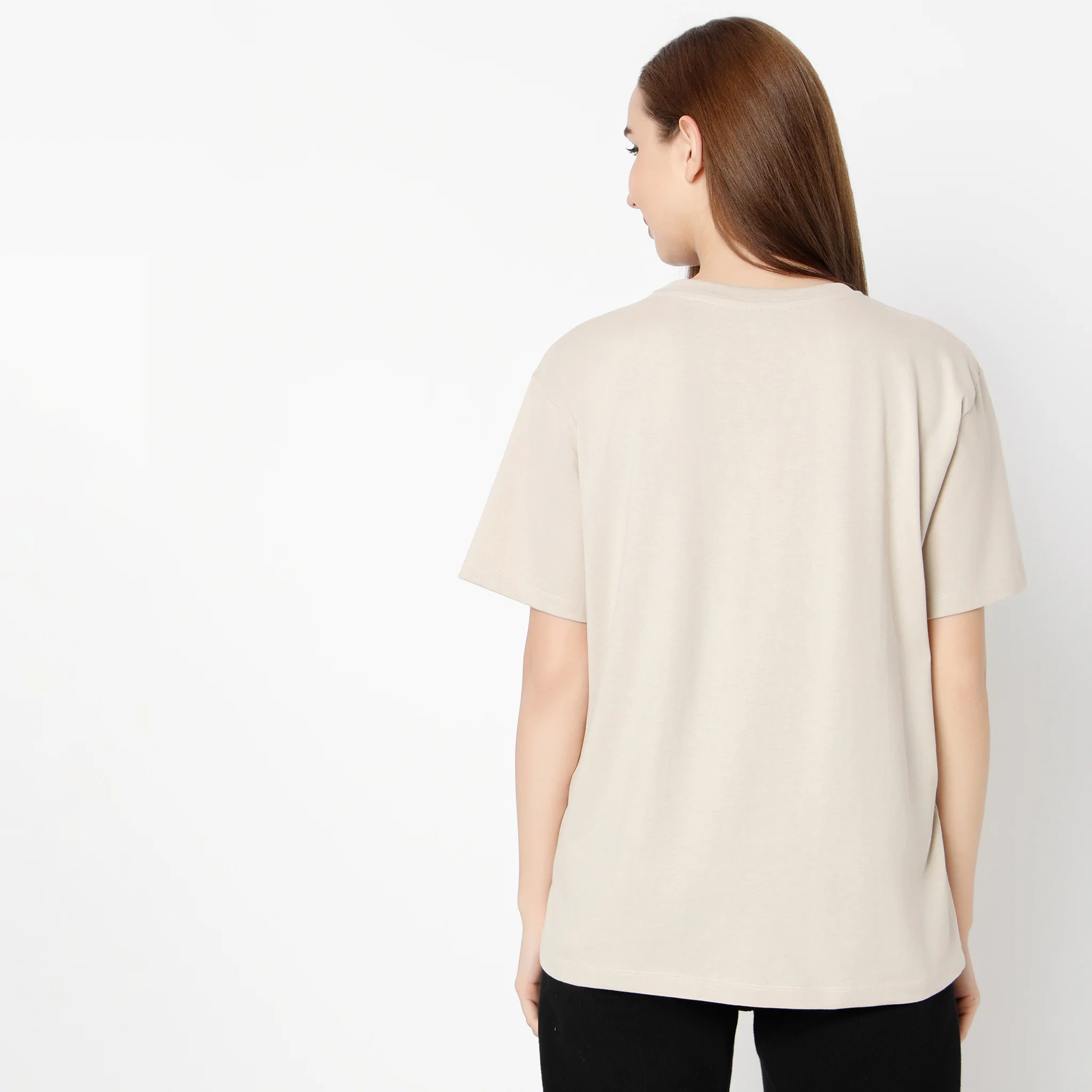 Oversized Round Neck Short Sleeve Printed T-Shirt - Image 3