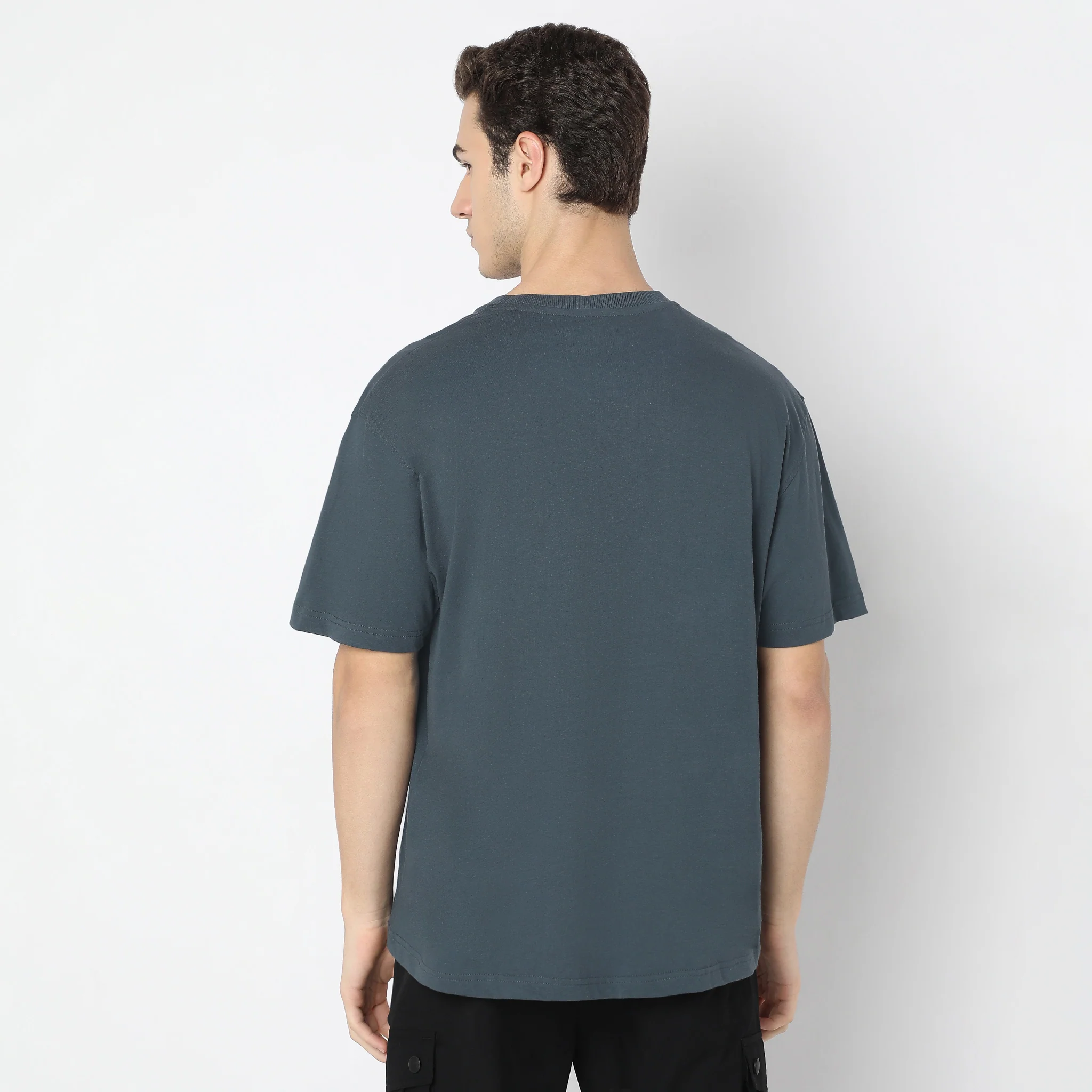 Oversize Graphic Crew Neck Slogan T-Shirt - Image 3