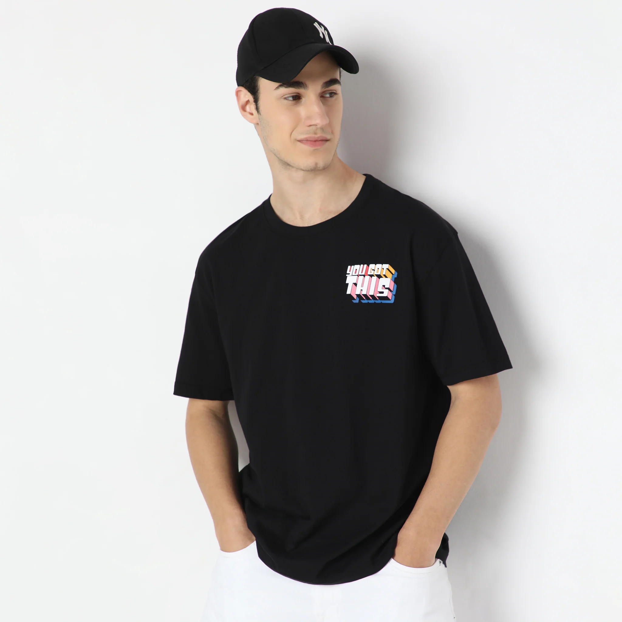 Graphic Oversize Crew Neck Slogan T-Shirt