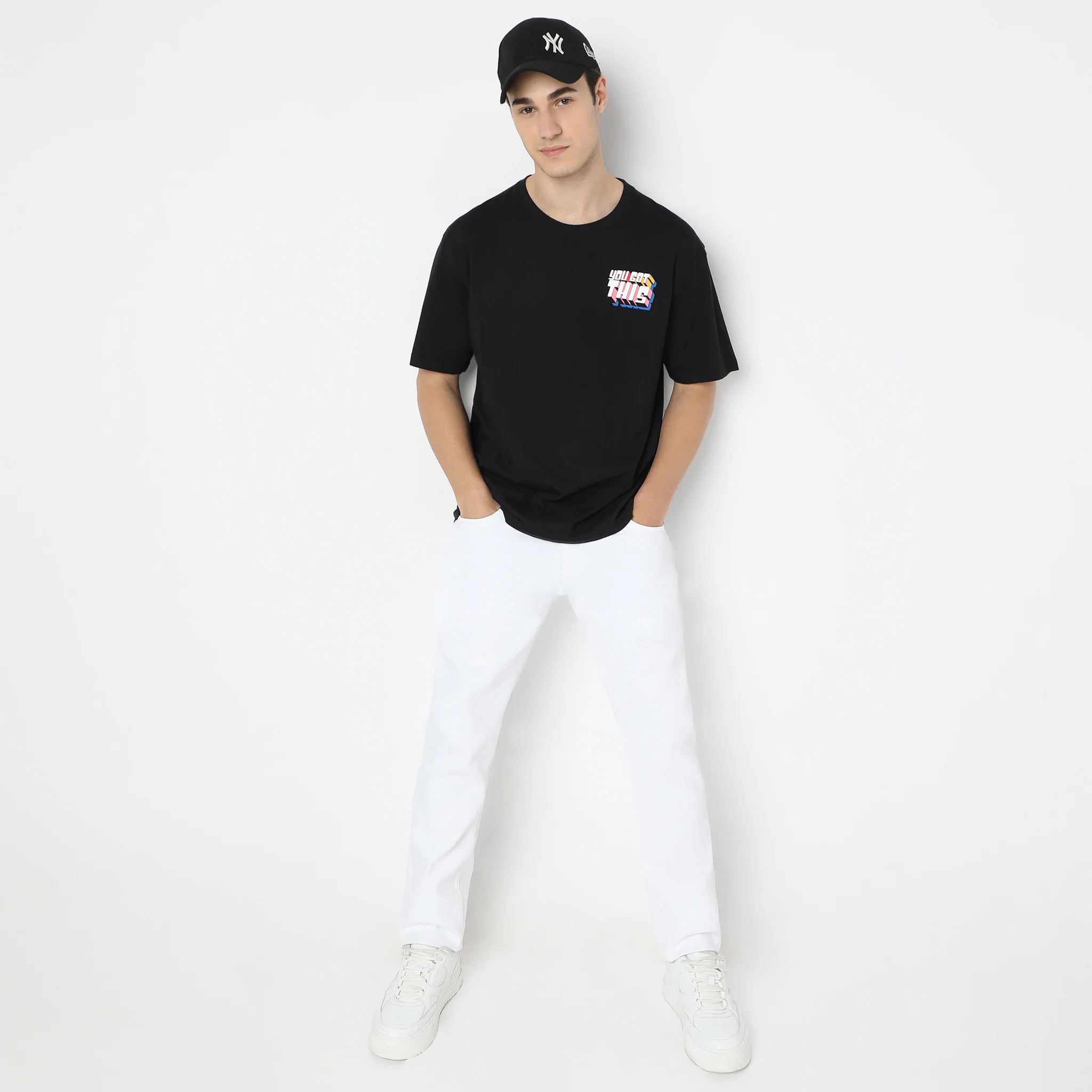 Graphic Oversize Crew Neck Slogan T-Shirt - Image 2