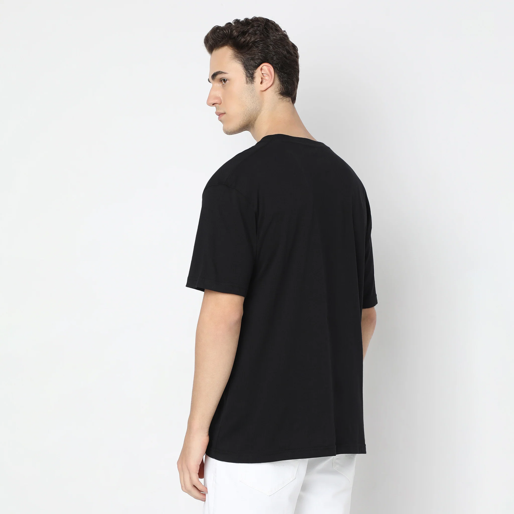 Graphic Oversize Crew Neck Slogan T-Shirt - Image 3