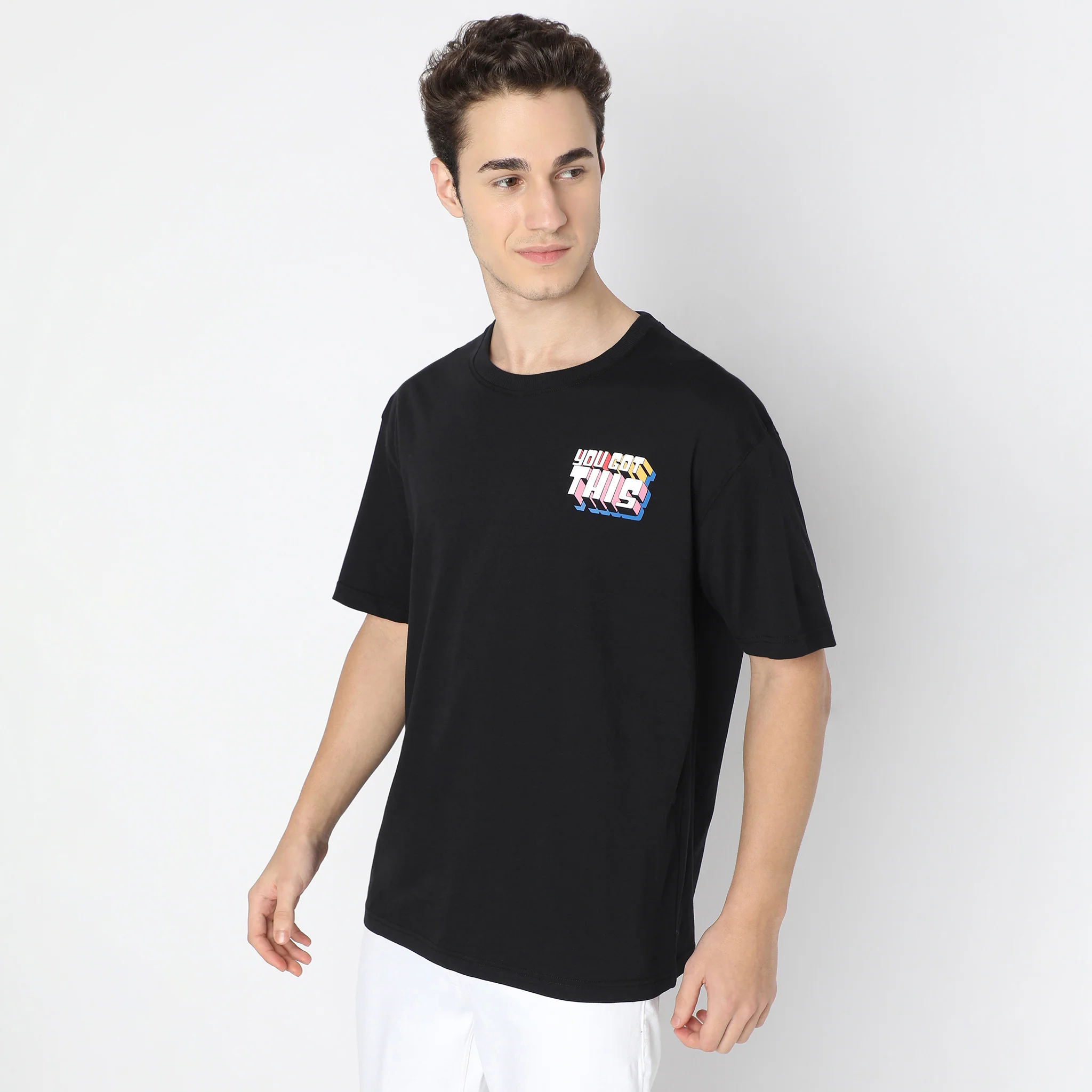 Graphic Oversize Crew Neck Slogan T-Shirt - Image 4