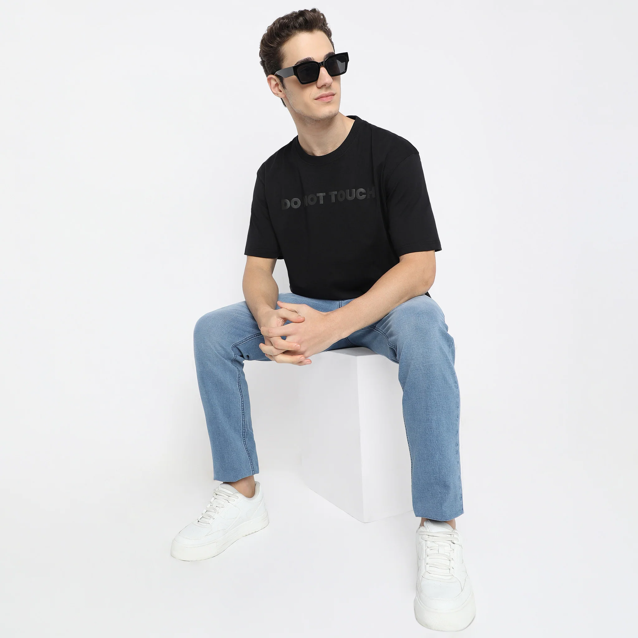 Graphic Oversize Crew Neck Slogan T-Shirt