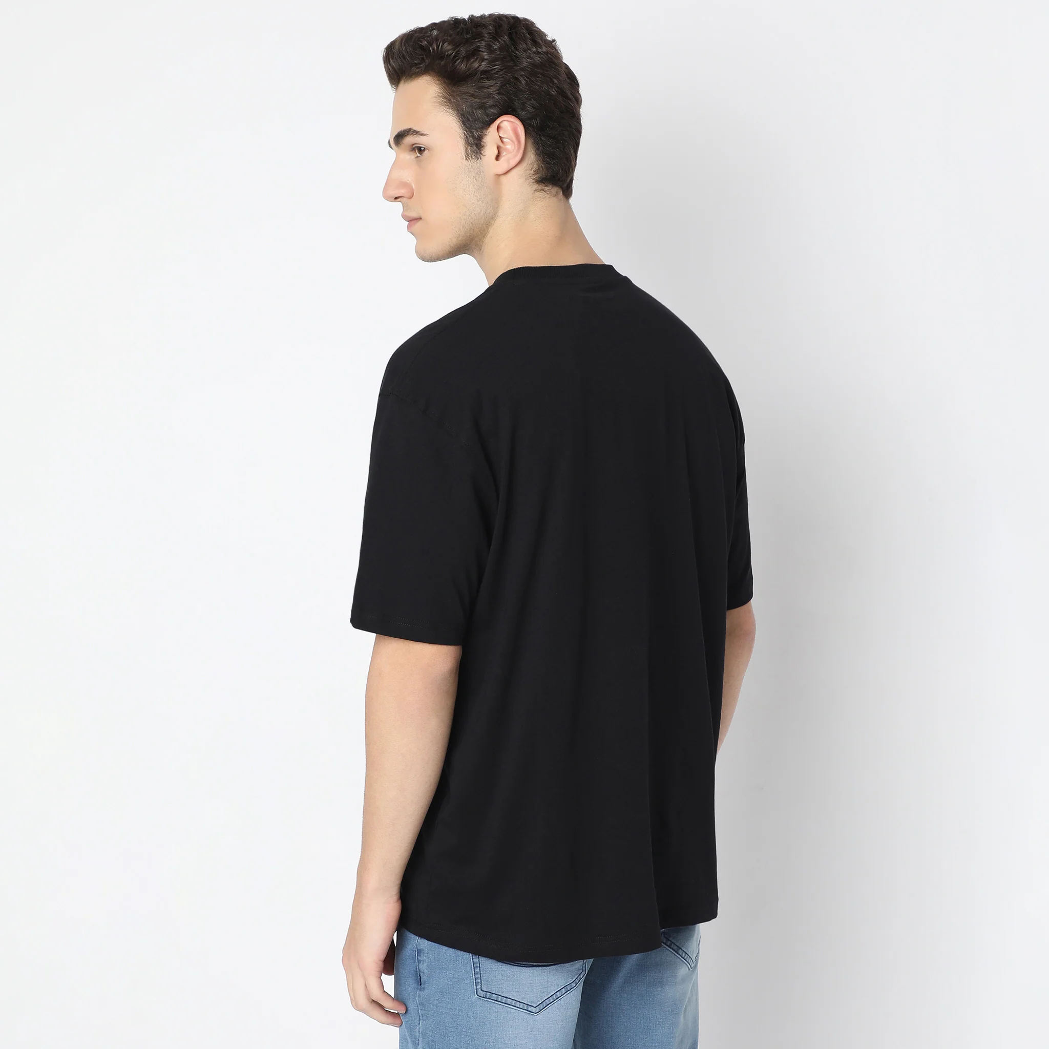 Graphic Oversize Crew Neck Slogan T-Shirt - Image 3