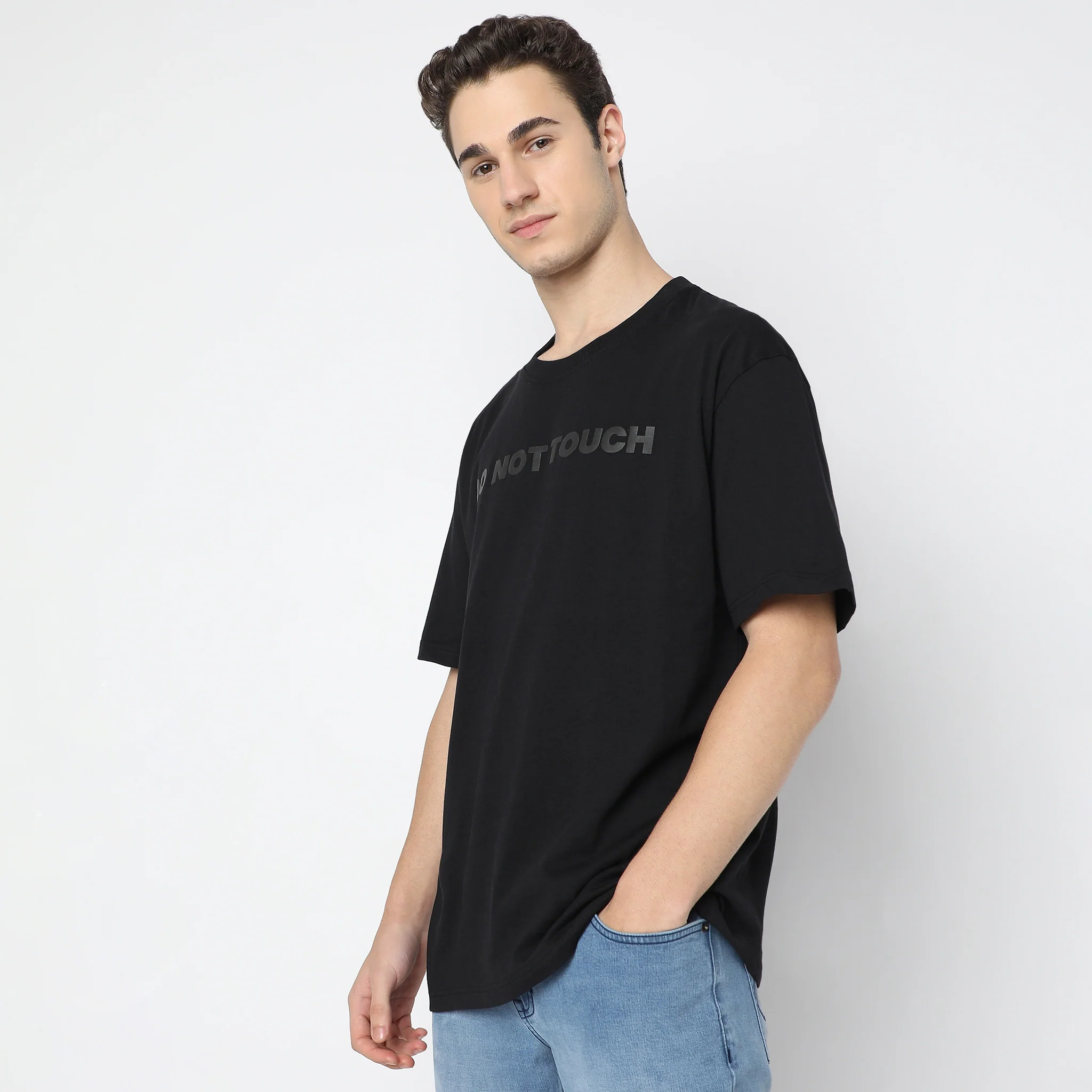 Graphic Oversize Crew Neck Slogan T-Shirt - Image 4