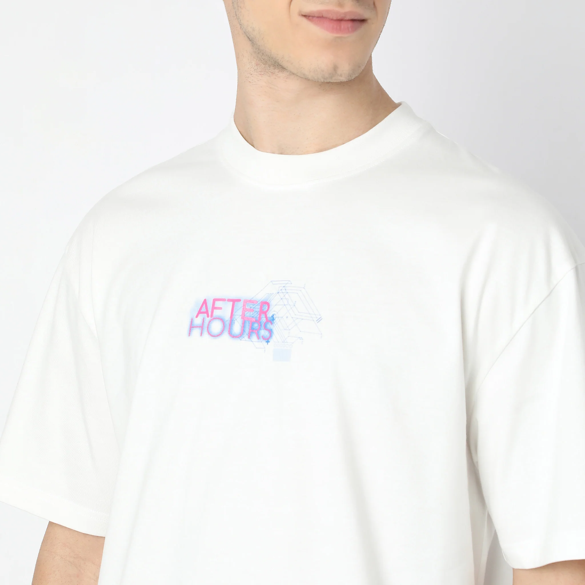 Oversize Graphic Crew Neck Karaoke Street Knit T-Shirt - Image 4
