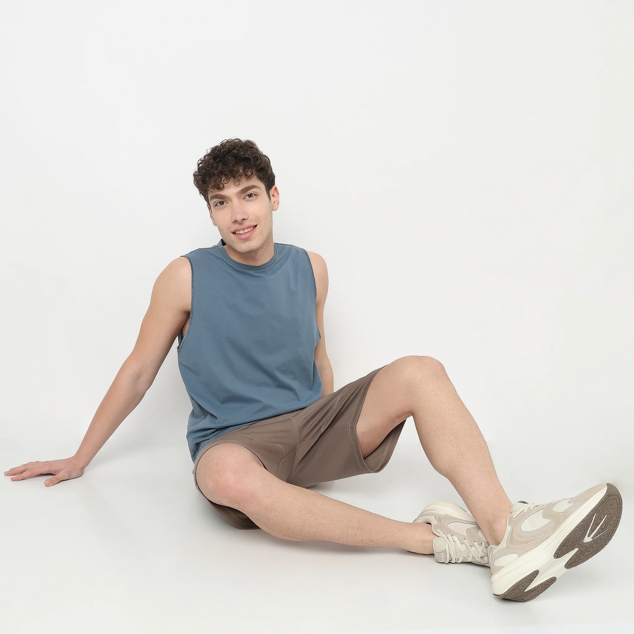 Oversize Jacquard Crew Neck Sleeveless T-Shirt