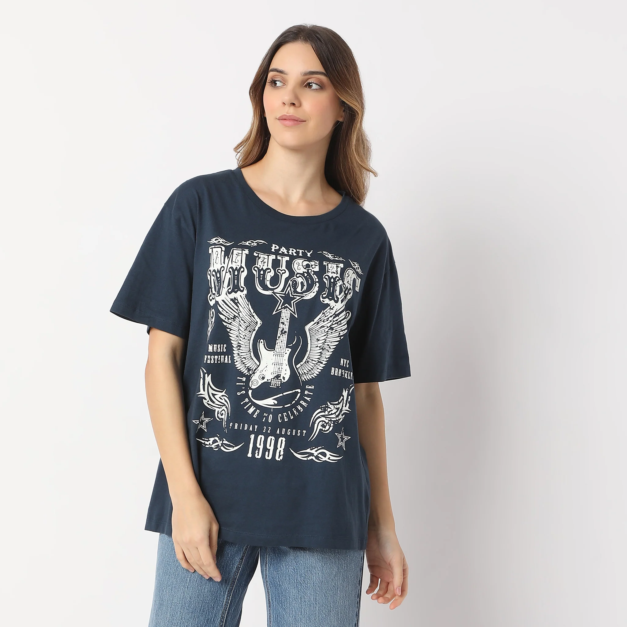 Oversize Printed Short Sleeve T-Shirt - Image 2