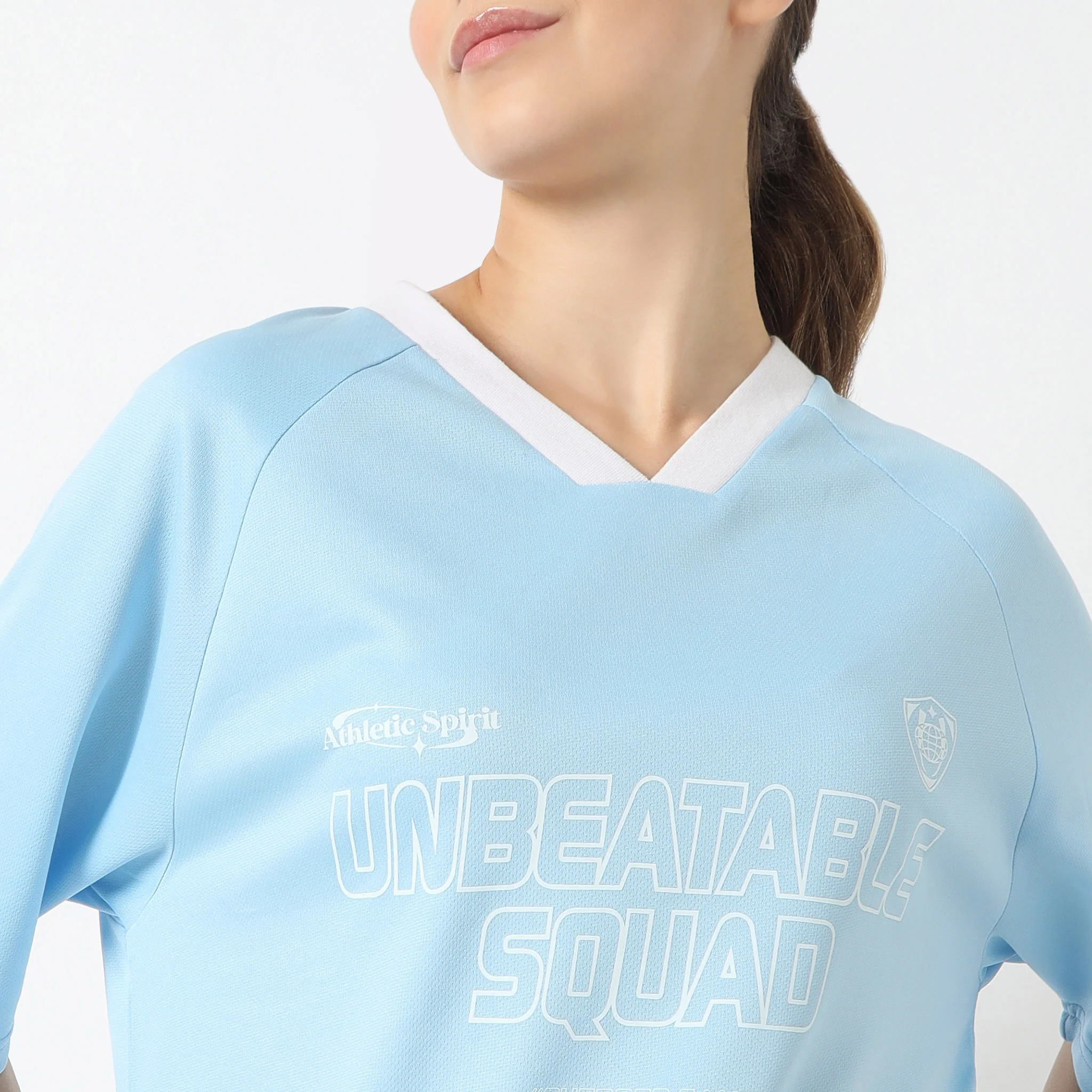 Oversize Printed Elbow Sleeve V-Neck T-Shirt - Image 5