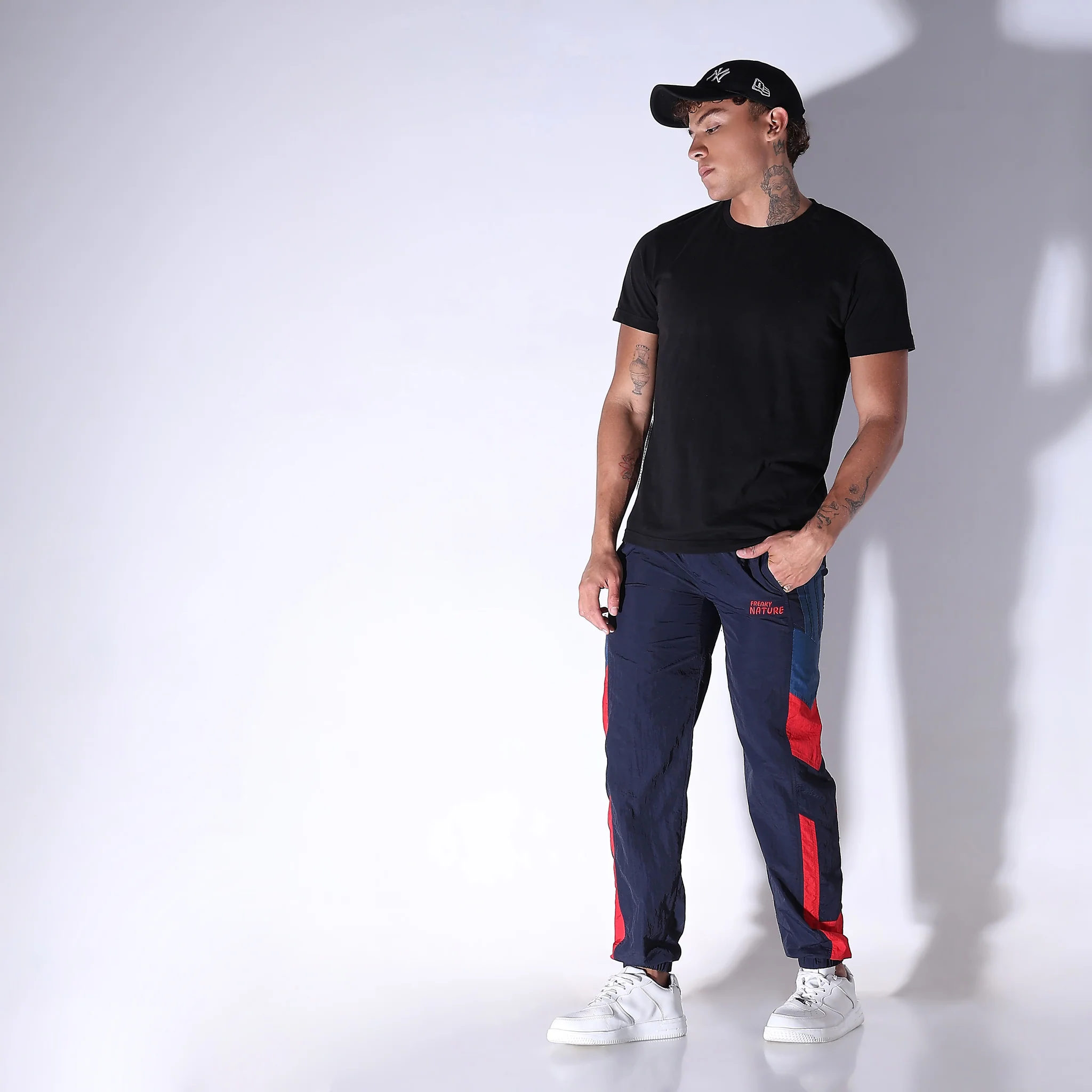 Tropadelic™ Joggers - Polyamide Trendy Joggers With Block Patch - Mid Rise