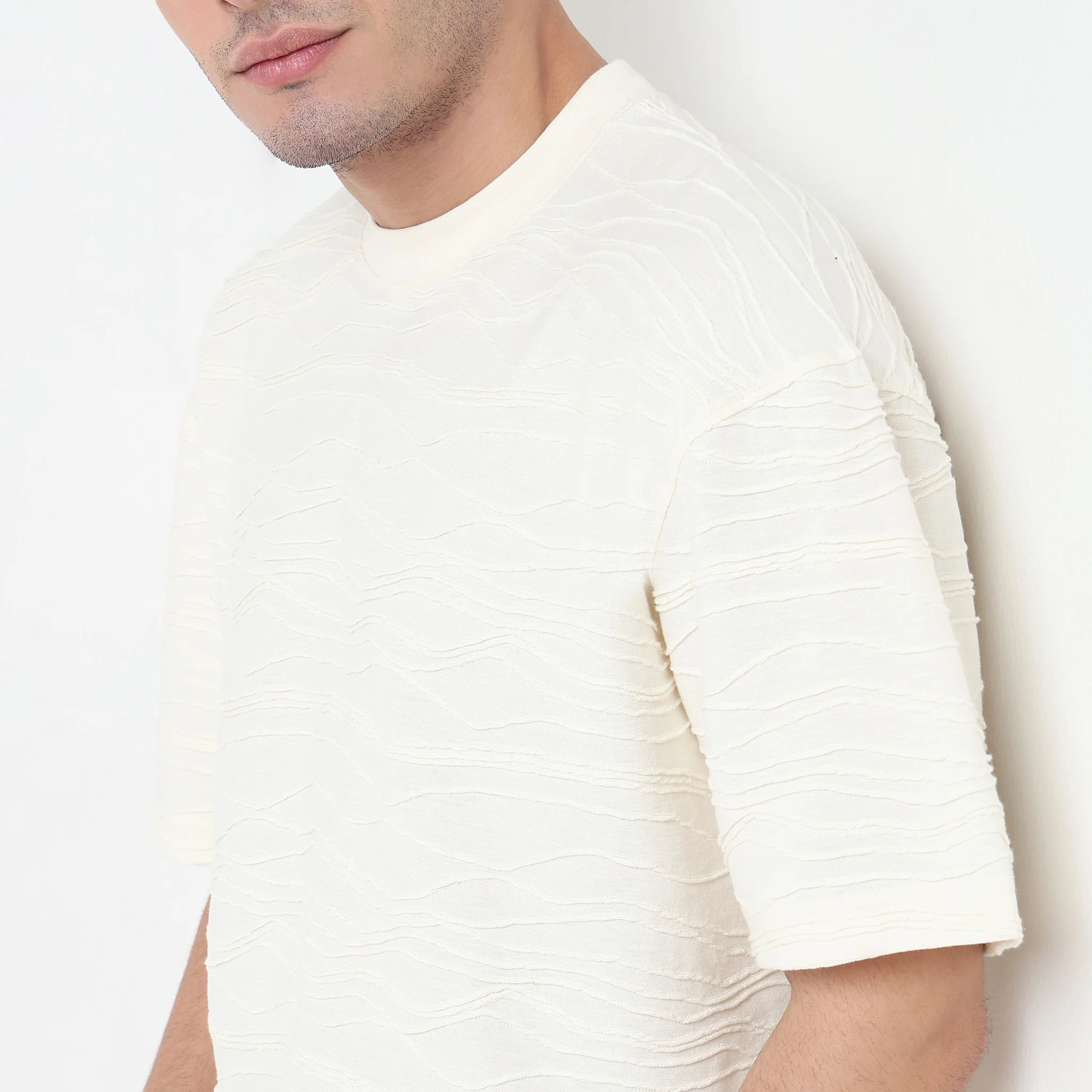 Crew Neck Structured Baggy T-Shirt - Image 14