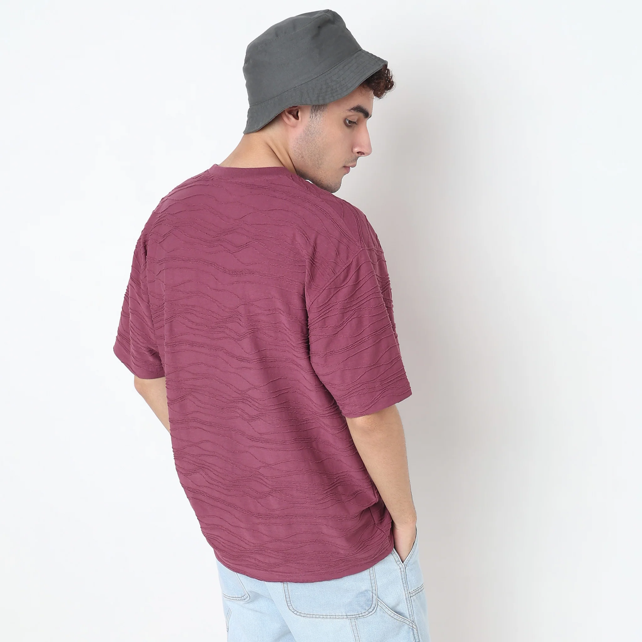 Crew Neck Structured Baggy T-Shirt - Image 8