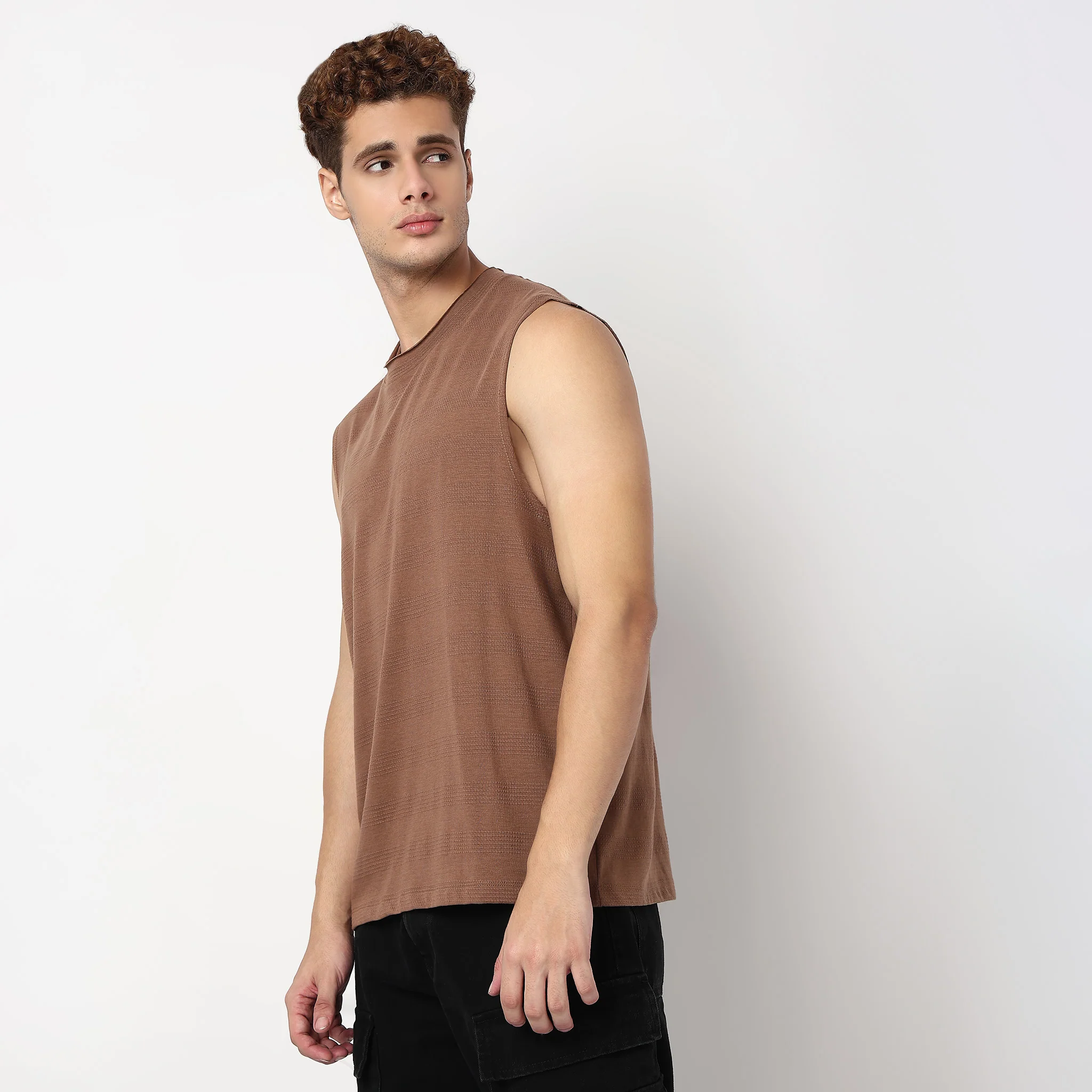 Oversize Structured Crew Neck Sleeveless Baggy T-Shirt - Image 20