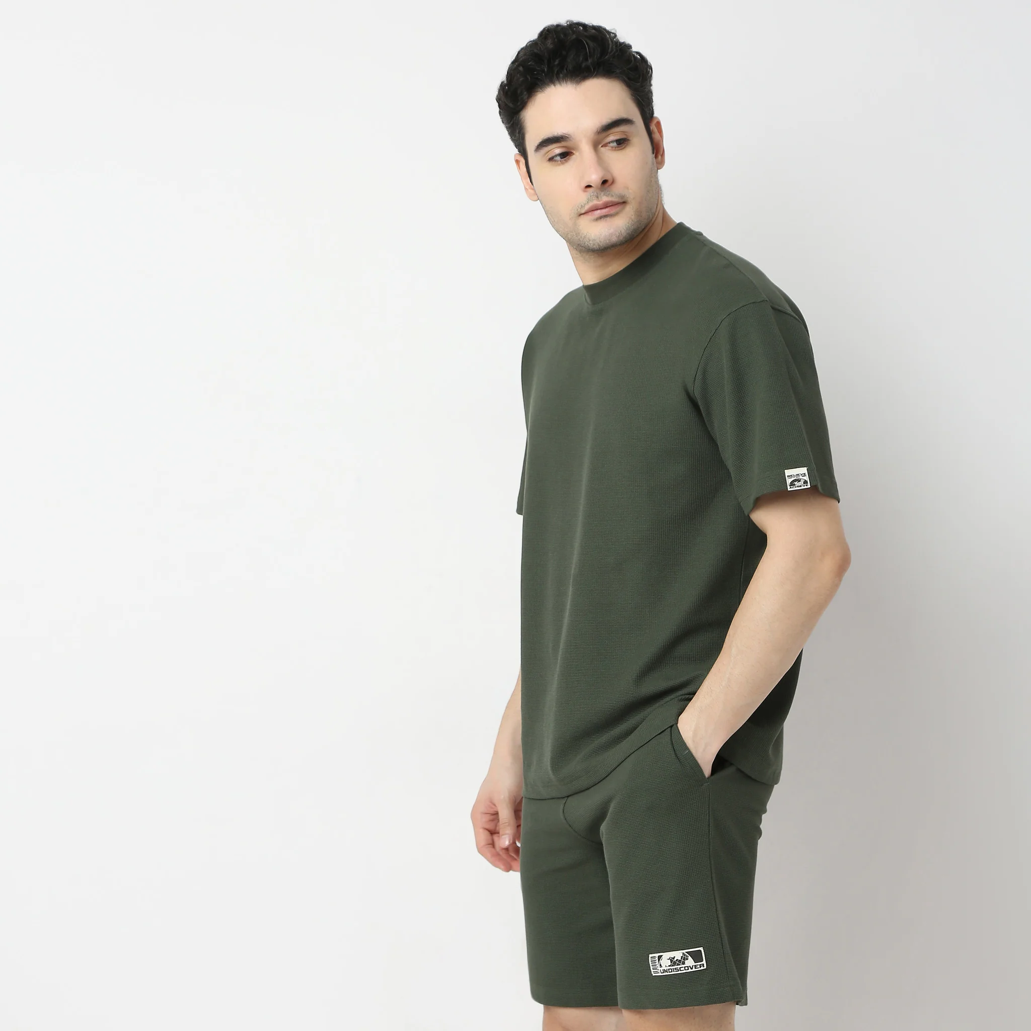 Oversize Micro Waffle Comfort T-Shirt - Image 5