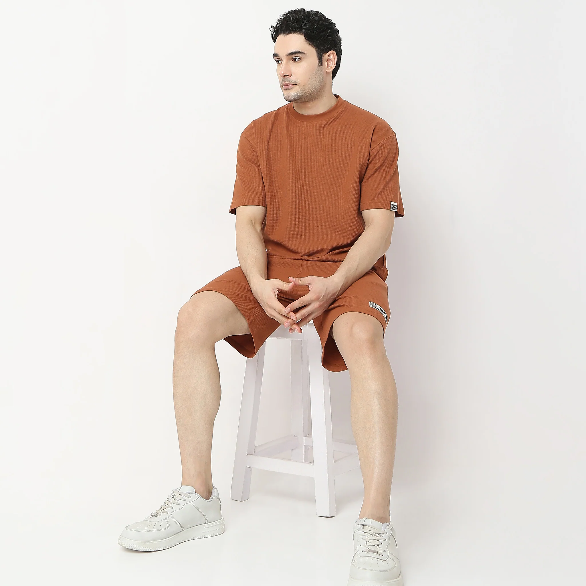 Oversize Micro Waffle Comfort T-Shirt - Image 6